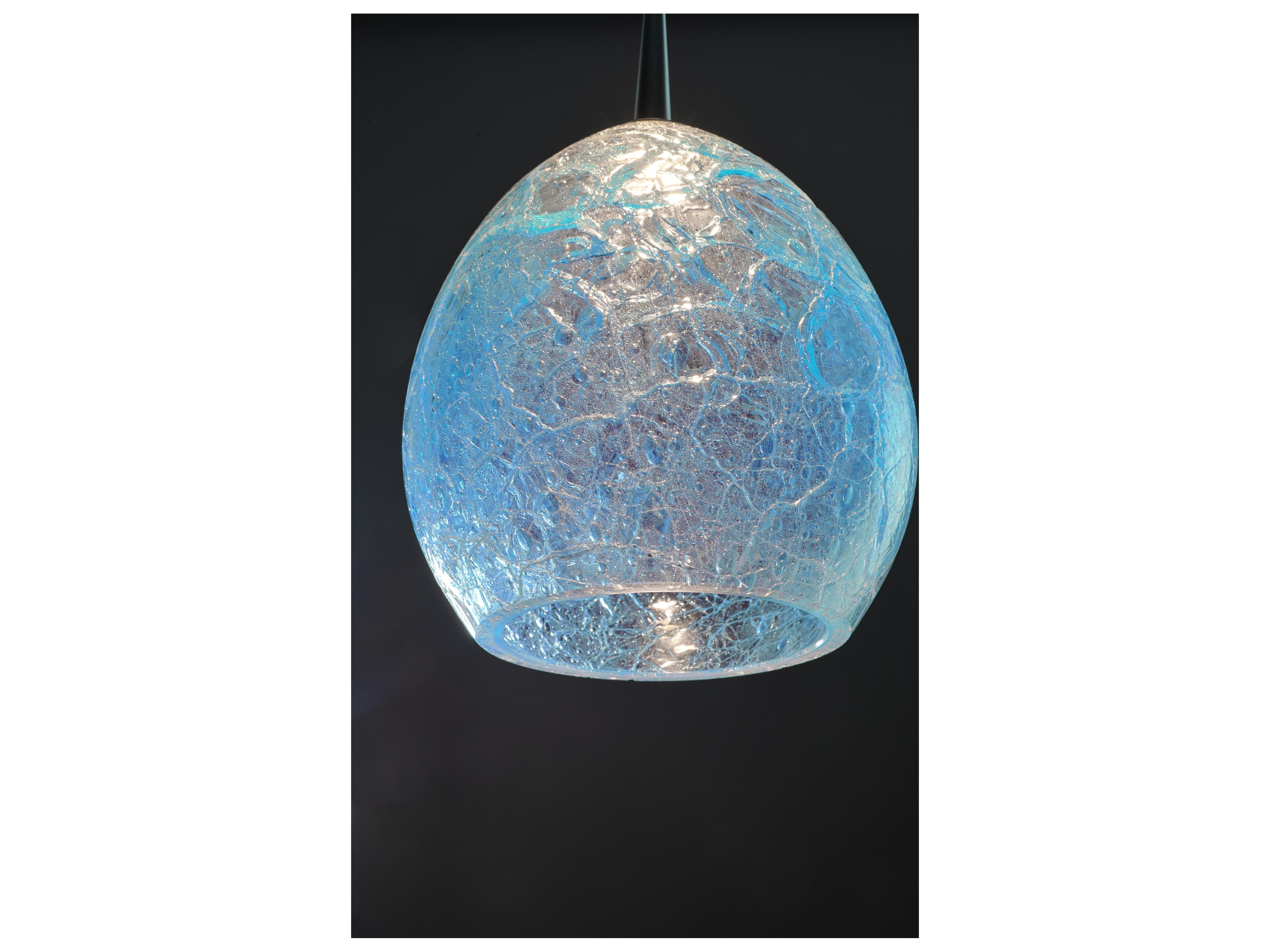 Bruck Lighting Vibe 1-Light Blue Glass LED Bell Mini Pendant