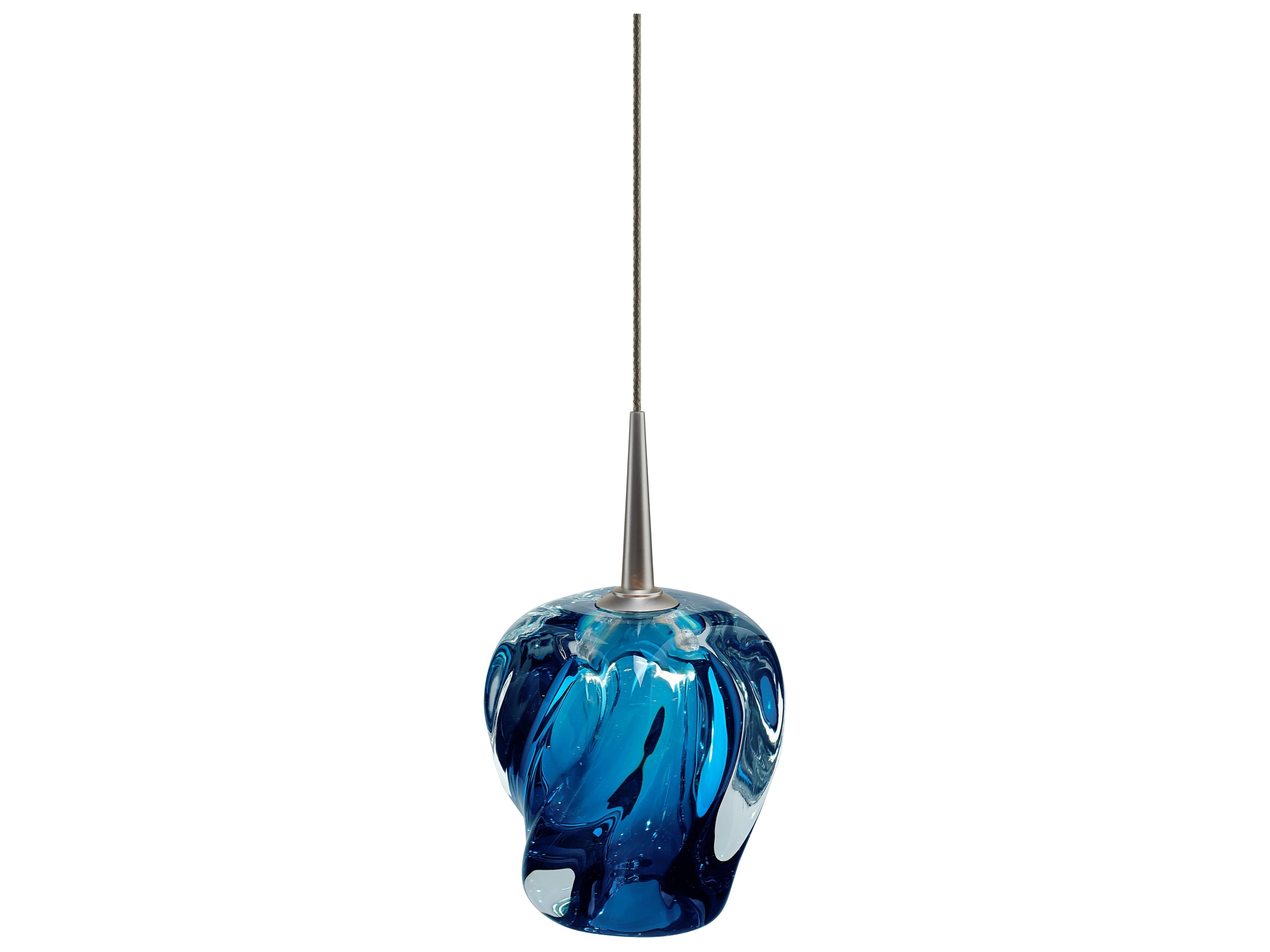 Bruck Lighting Aurora 1-Light Blue Glass LED Mini Pendant