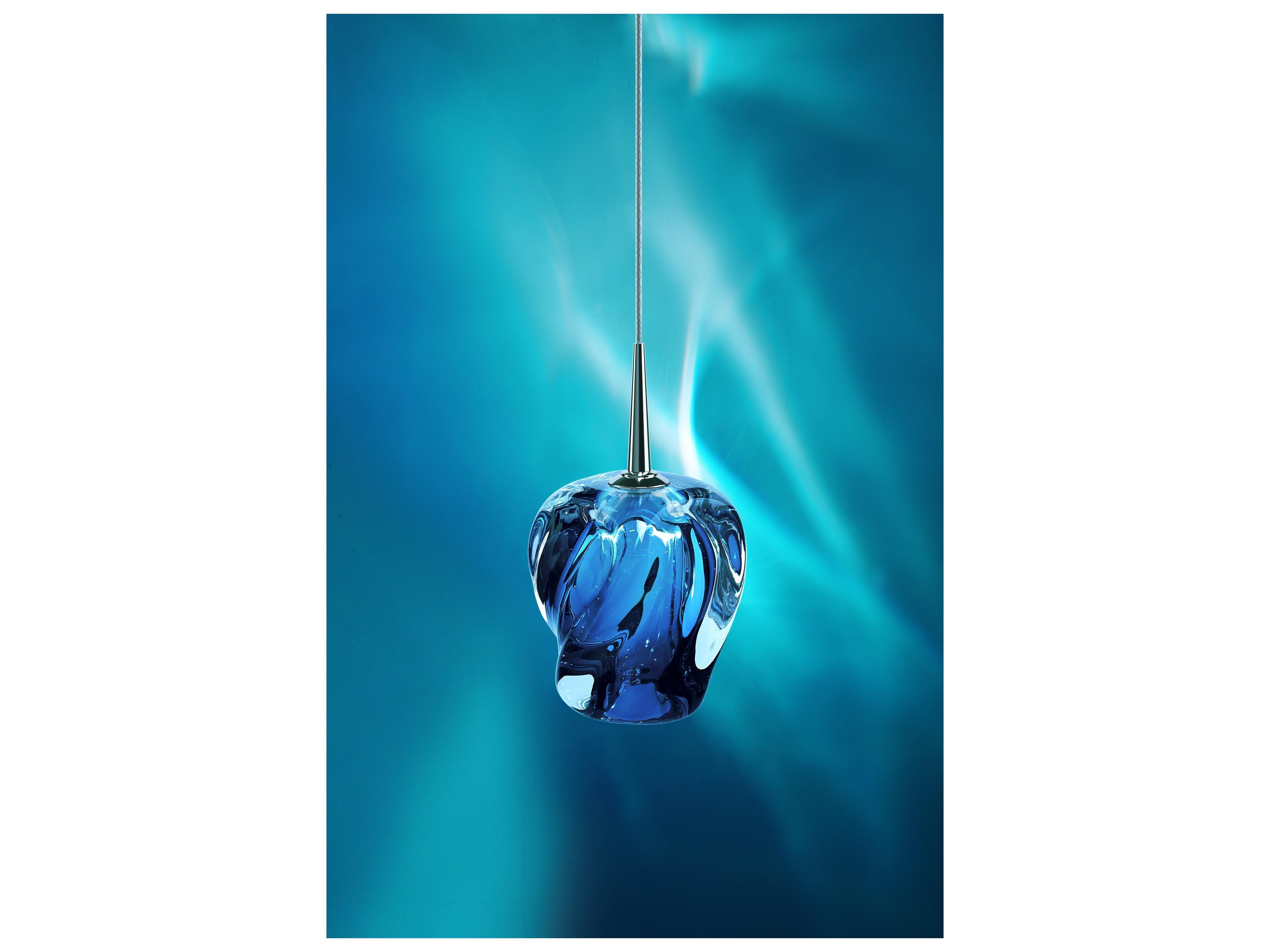 Bruck Lighting Aurora 1-Light Blue Glass LED Mini Pendant