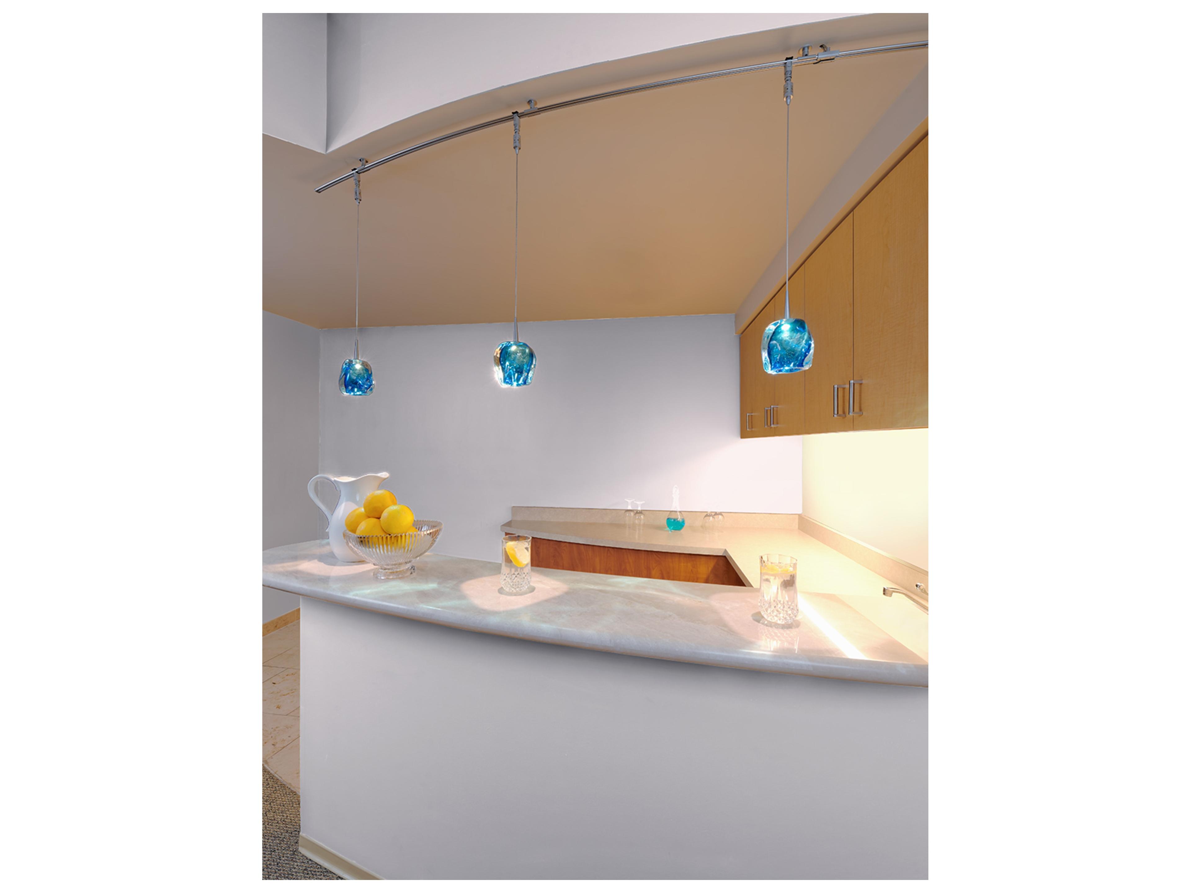 Bruck Lighting Aurora 1-Light Blue Glass LED Mini Pendant