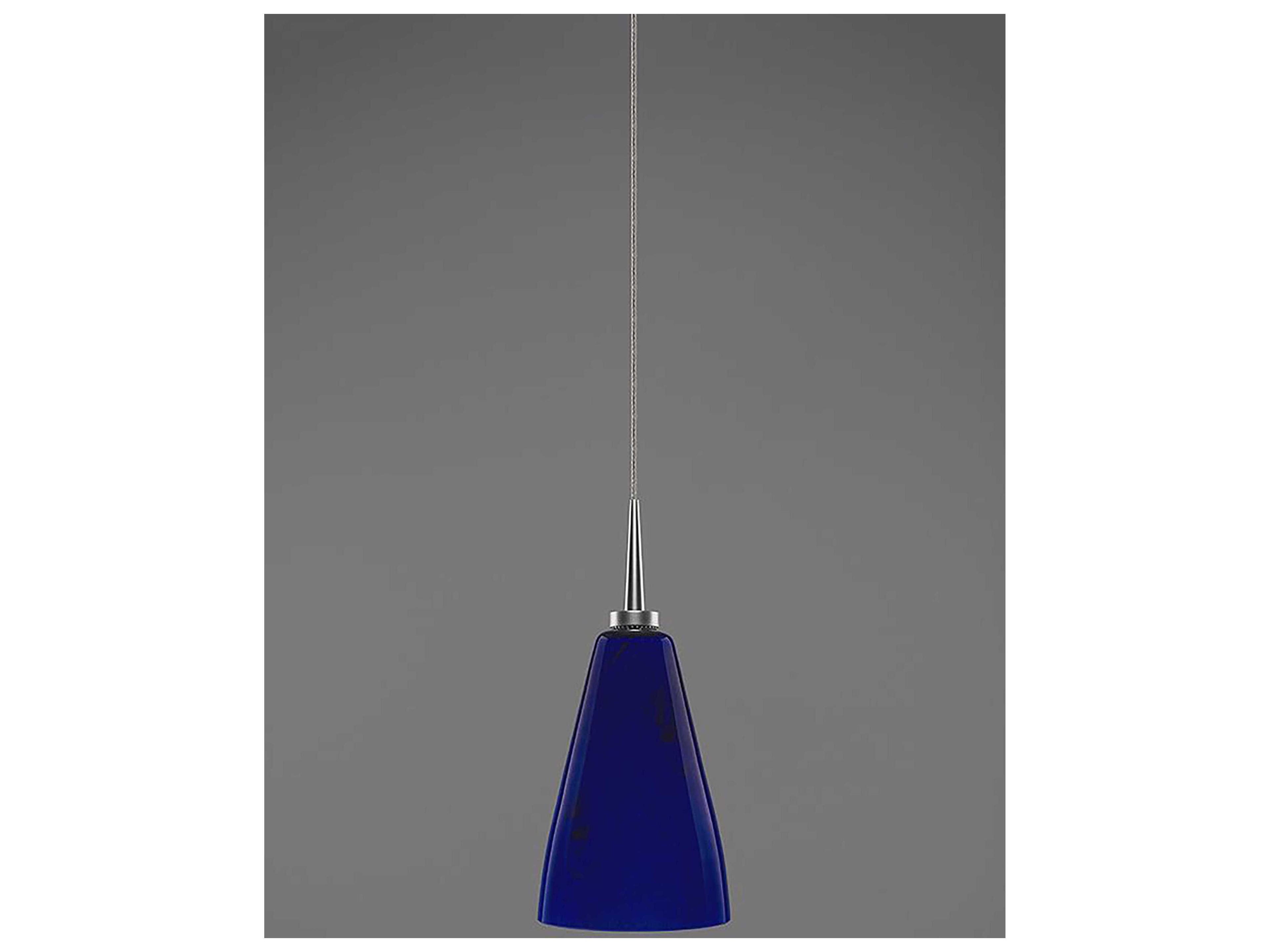 Bruck Lighting Zara 1-Light Blue Glass Bell Mini Pendant