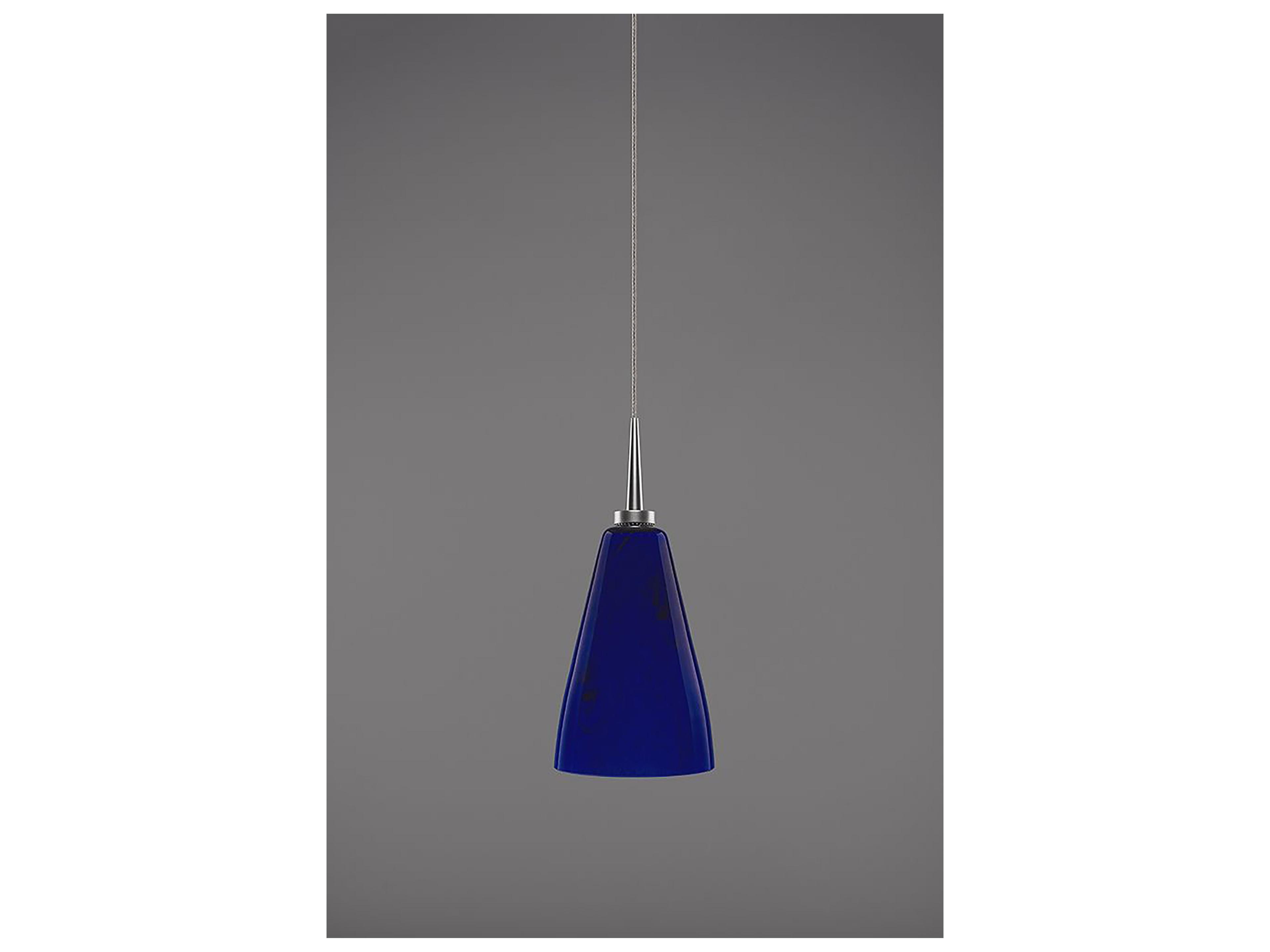 Bruck Lighting Zara 1-Light Blue Glass Bell Mini Pendant