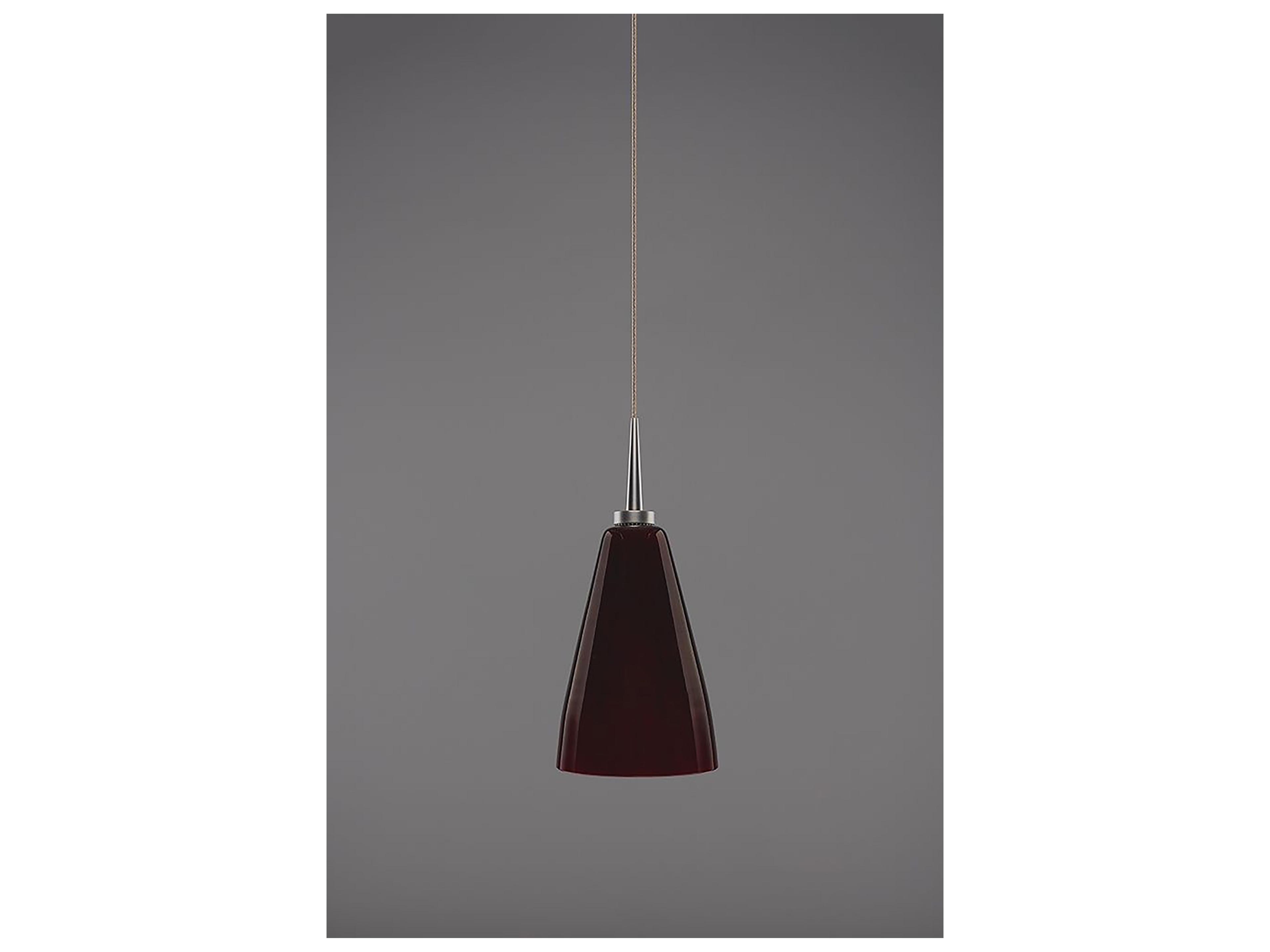 Bruck Lighting Zara 1-Light Red Glass Bell Mini Pendant