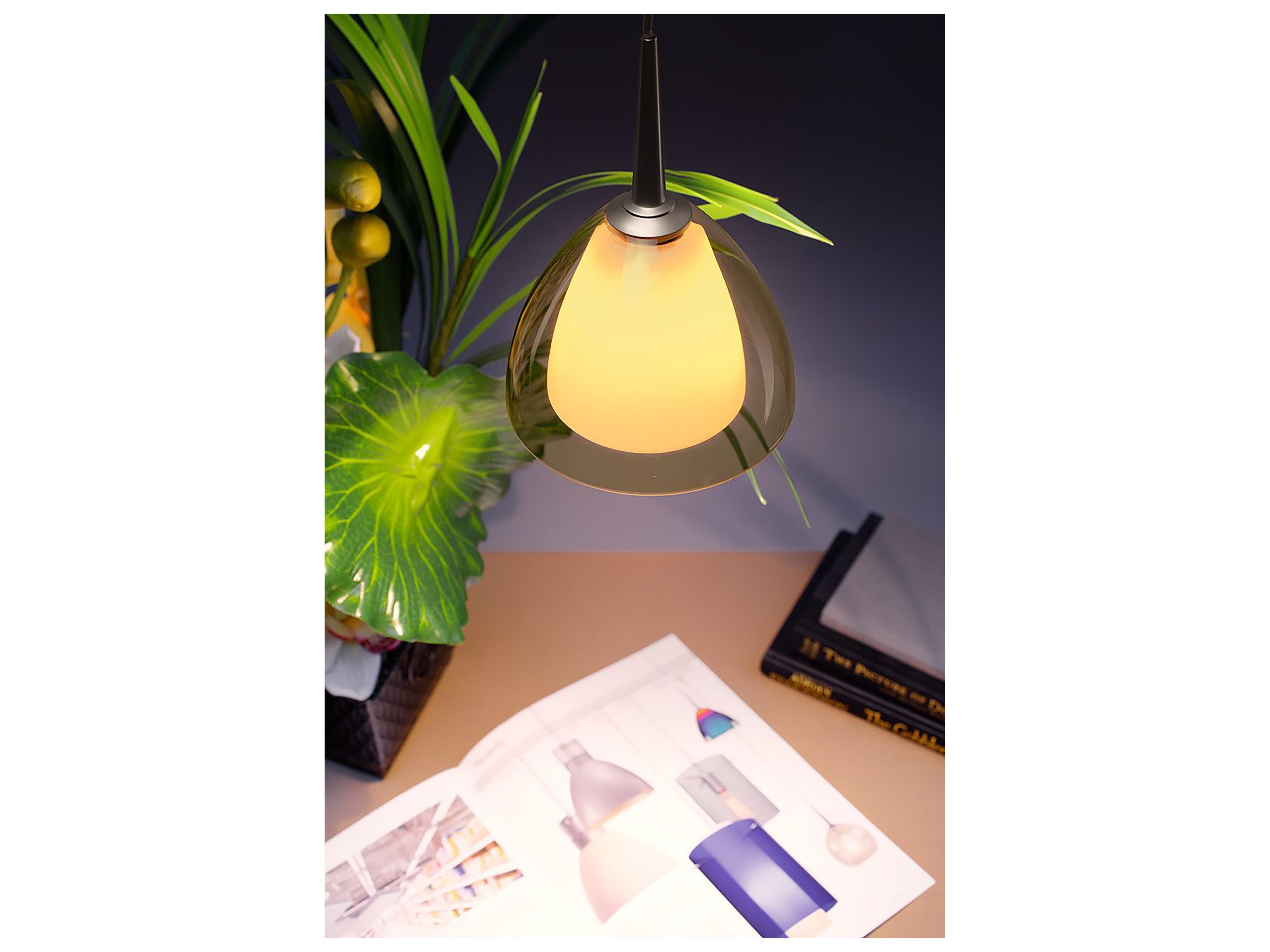 Bruck Lighting Rainbow 1-Light Red Glass Bell Mini Pendant