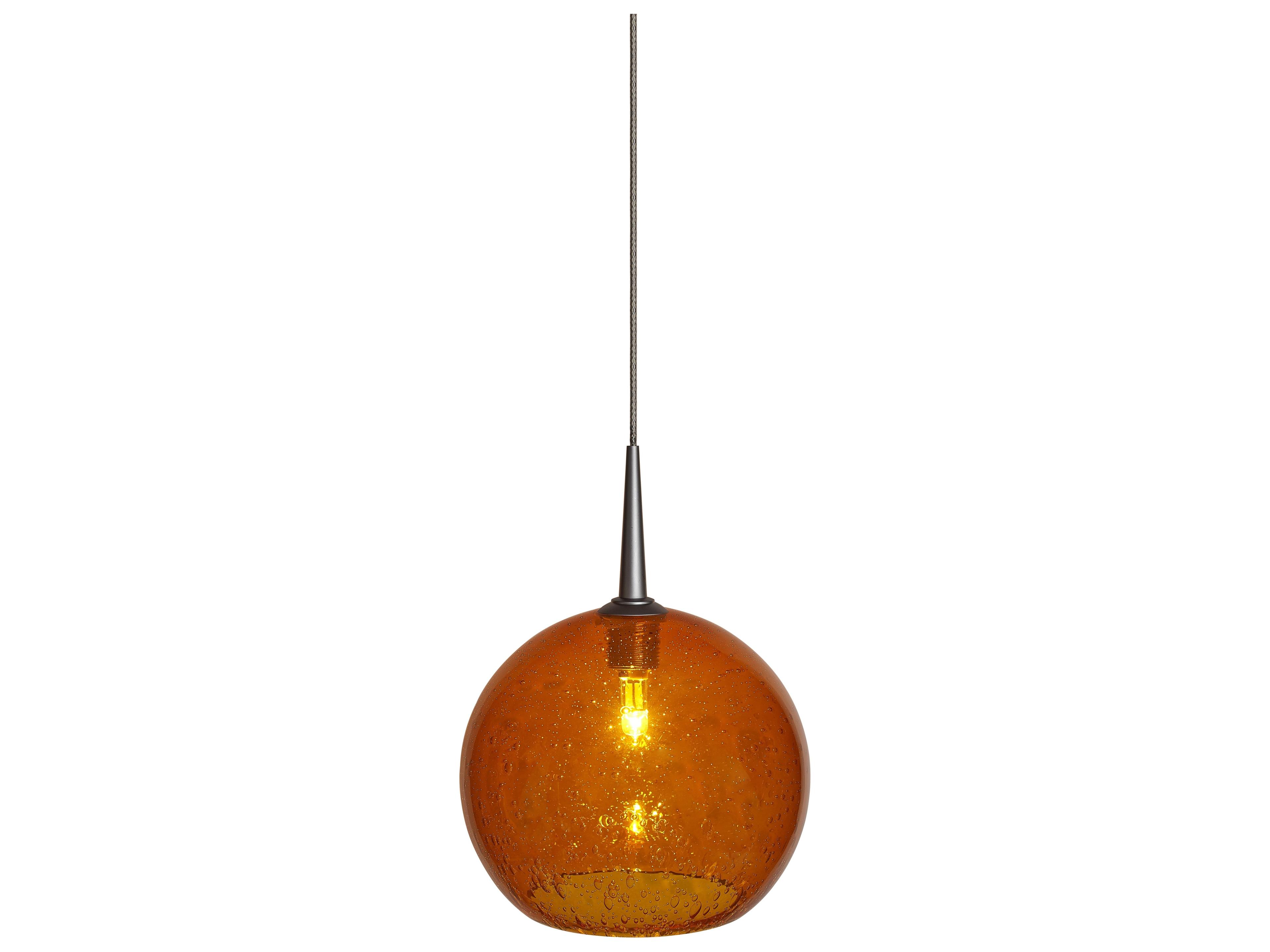 Bobo 1-Light Orange Glass Globe Mini Pendant