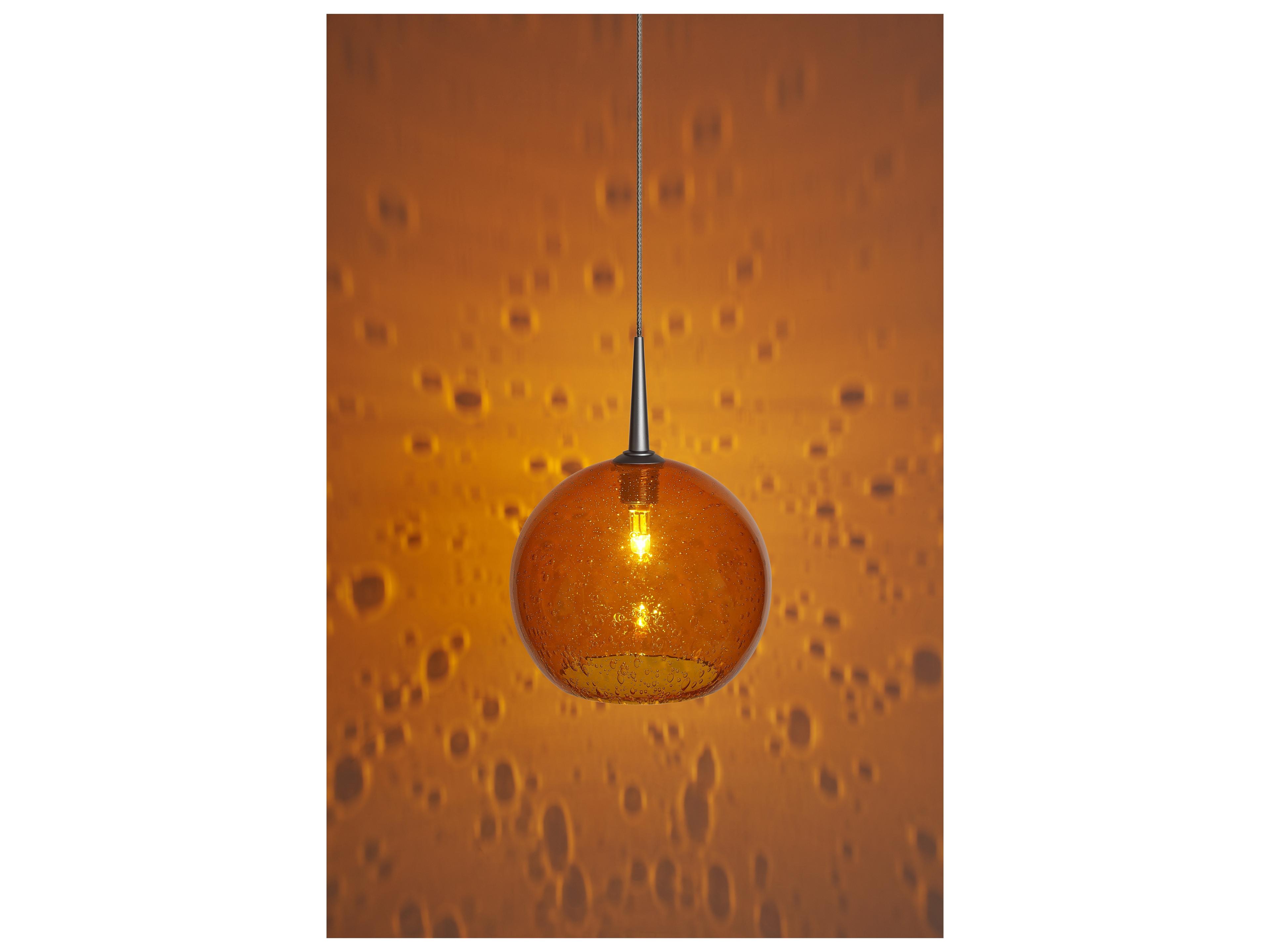 Bruck Lighting Bobo 1-Light Orange Glass Globe Mini Pendant
