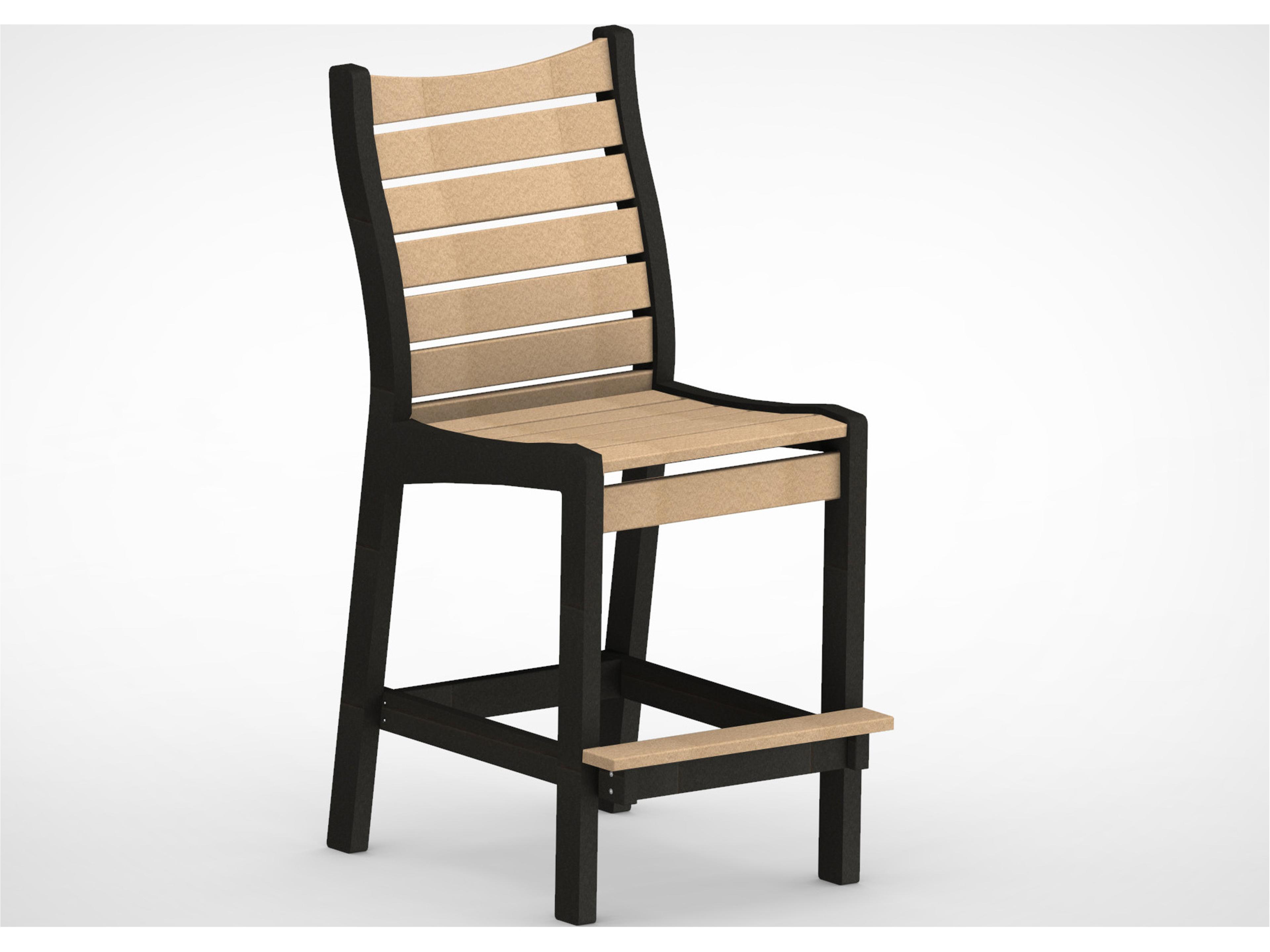 Bristol Recycled Plastic Patio Bar Side Chair