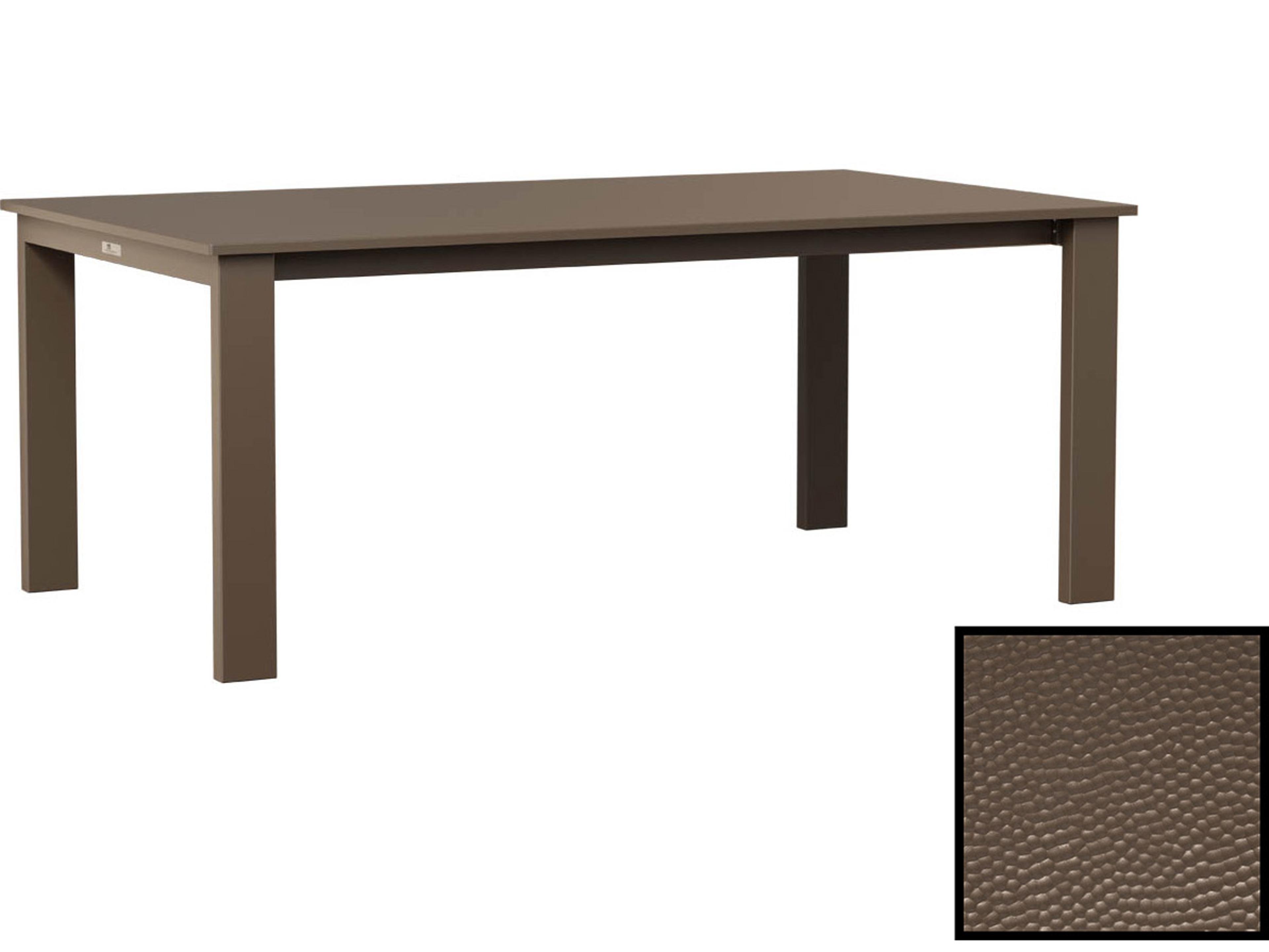 Berkley Recycled Plastic Expandable Rectangular Outdoor Patio Dining Table in Hammered Top