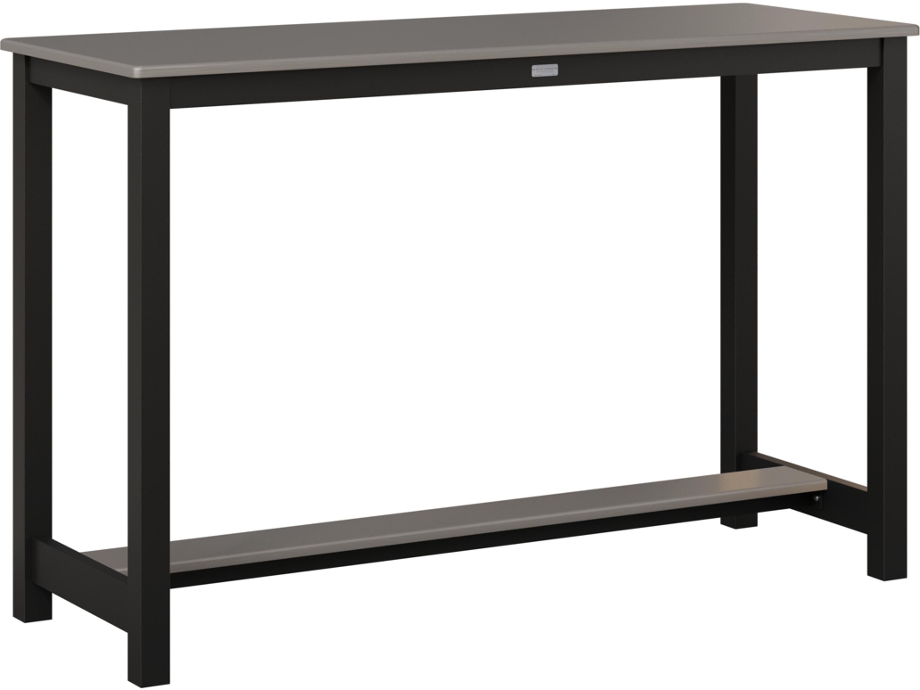 Recycled Plastic 60" x 22" Rectangular Bar Height Table in Aluminum Base