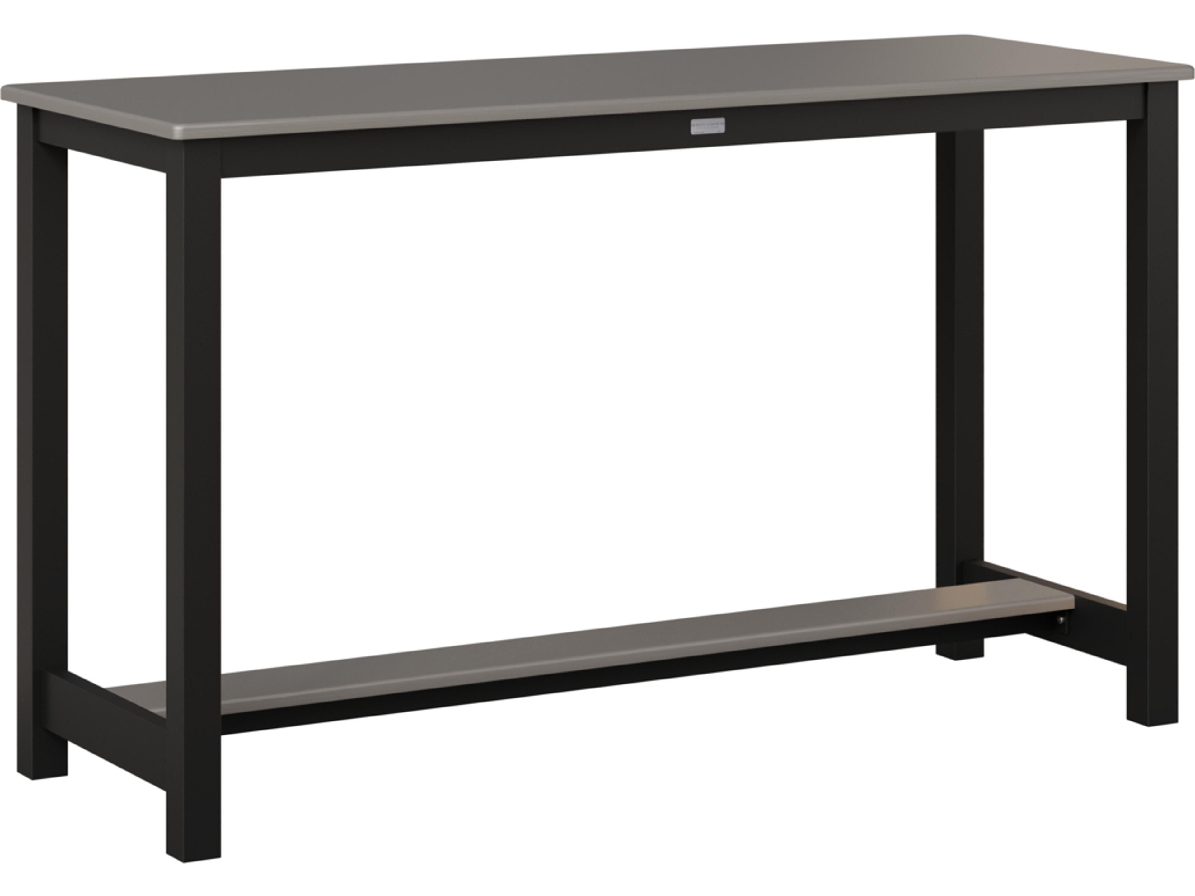 Recycled Plastic 60" x 22" Rectangular Counter Height Table in Aluminum Base