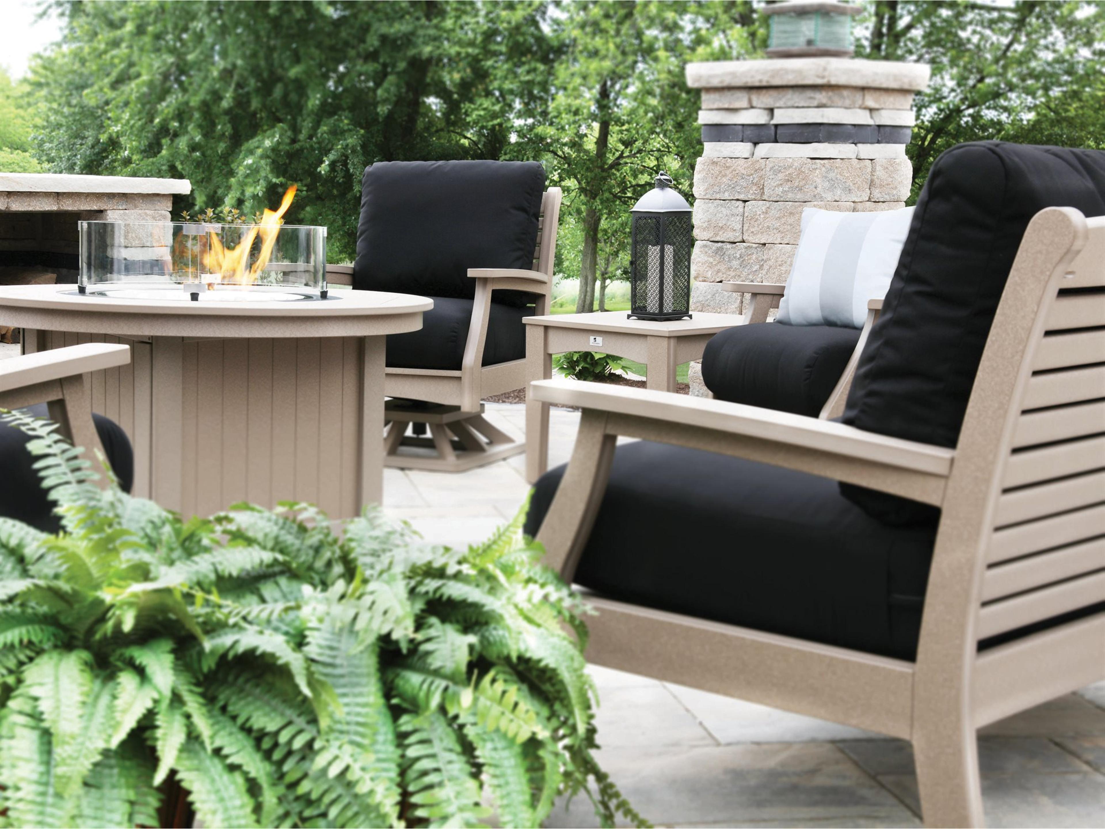 Classic Terrace Recycled Plastic Firepit Patio Lounge Set