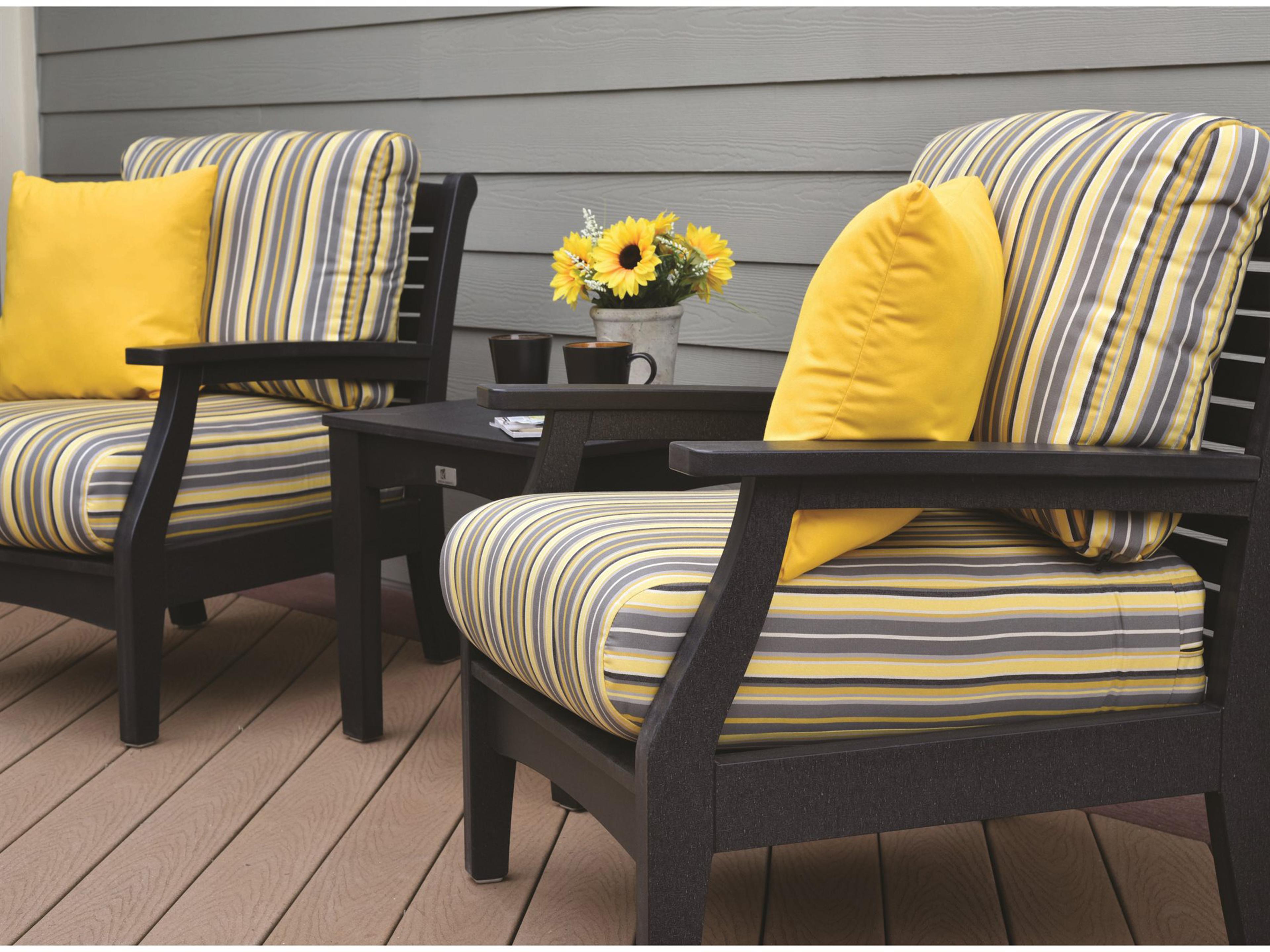 Classic Terrace Recycled Plastic Cushion Outdoor Patio Lounge Set