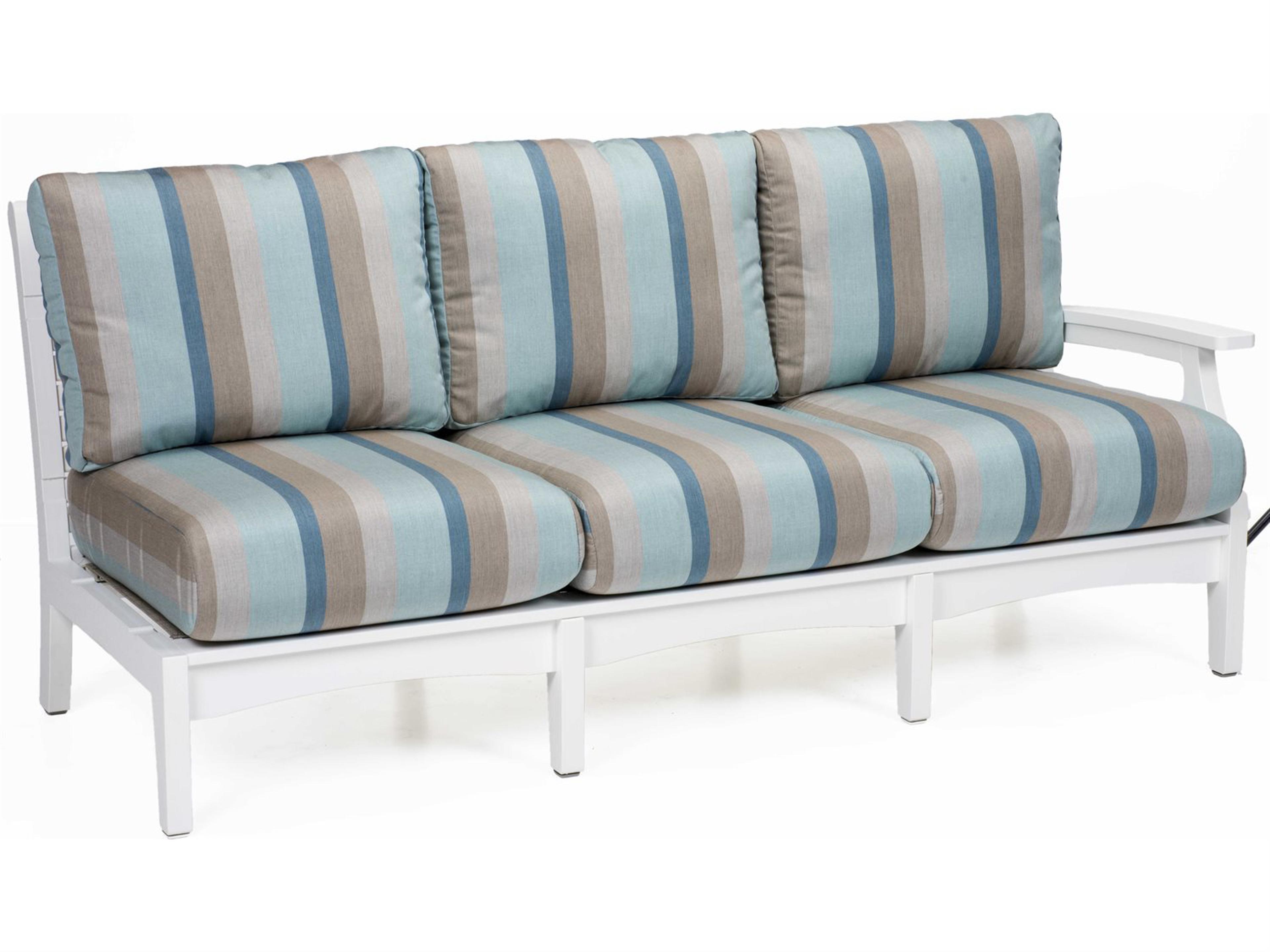 Classic Terrace Recycled Plastic Left Arm Outdoor Patio Sofa