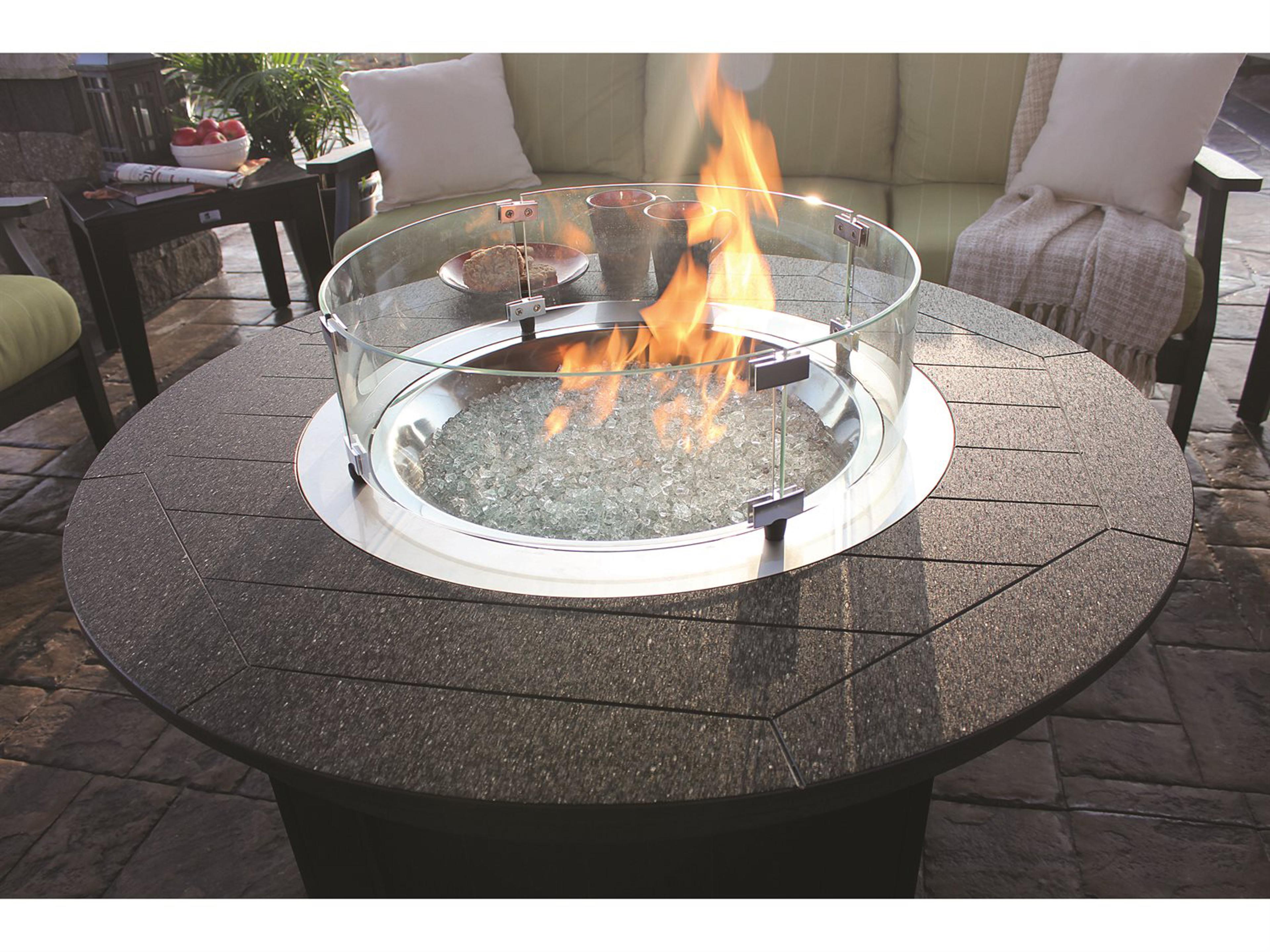 Berlin Gardens Donoma Round Chat Height Outdoor Fire Pit Table