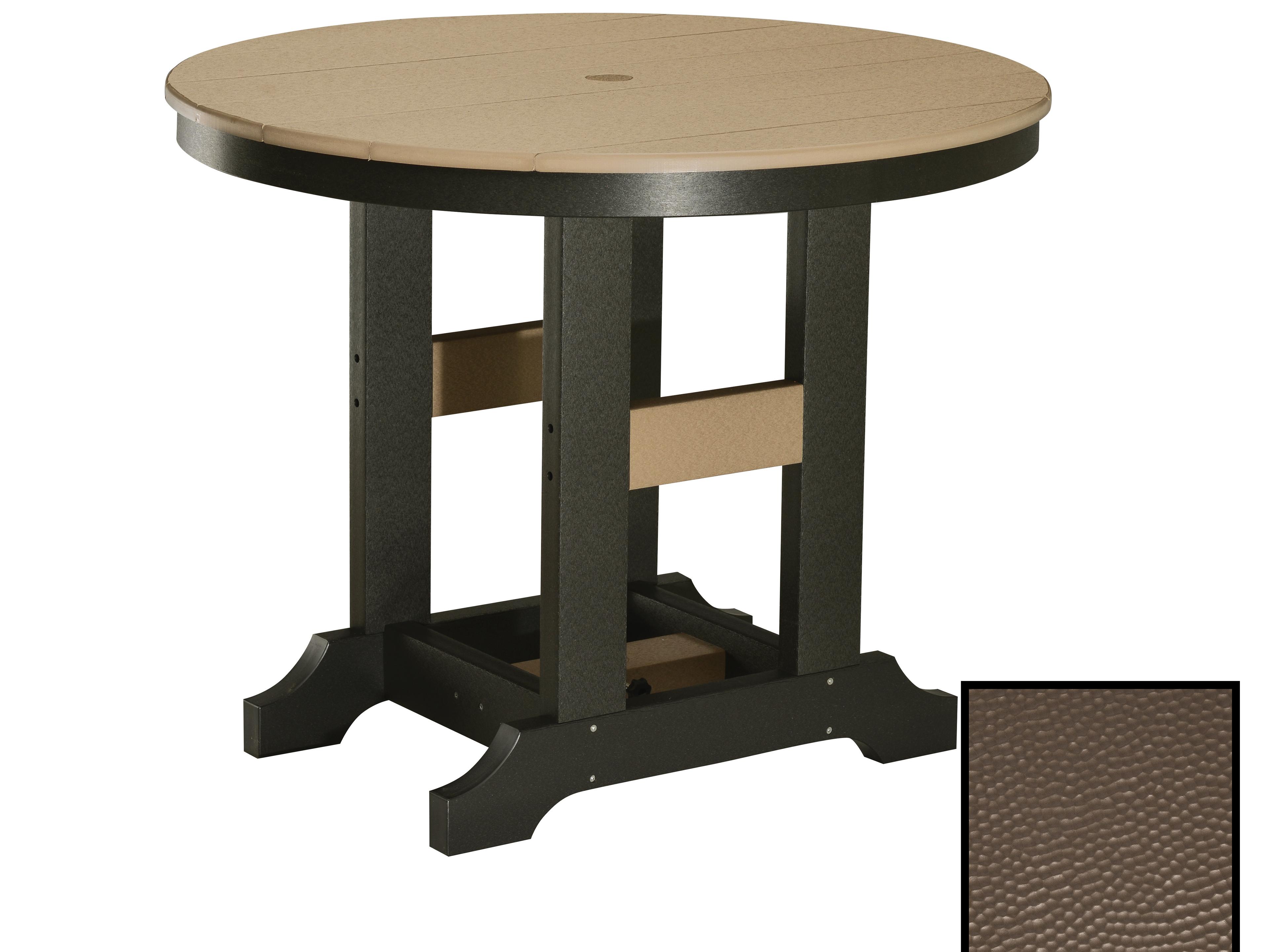 Garden Classic Recycled Plastic Hammered Round Patio Bar Height Table