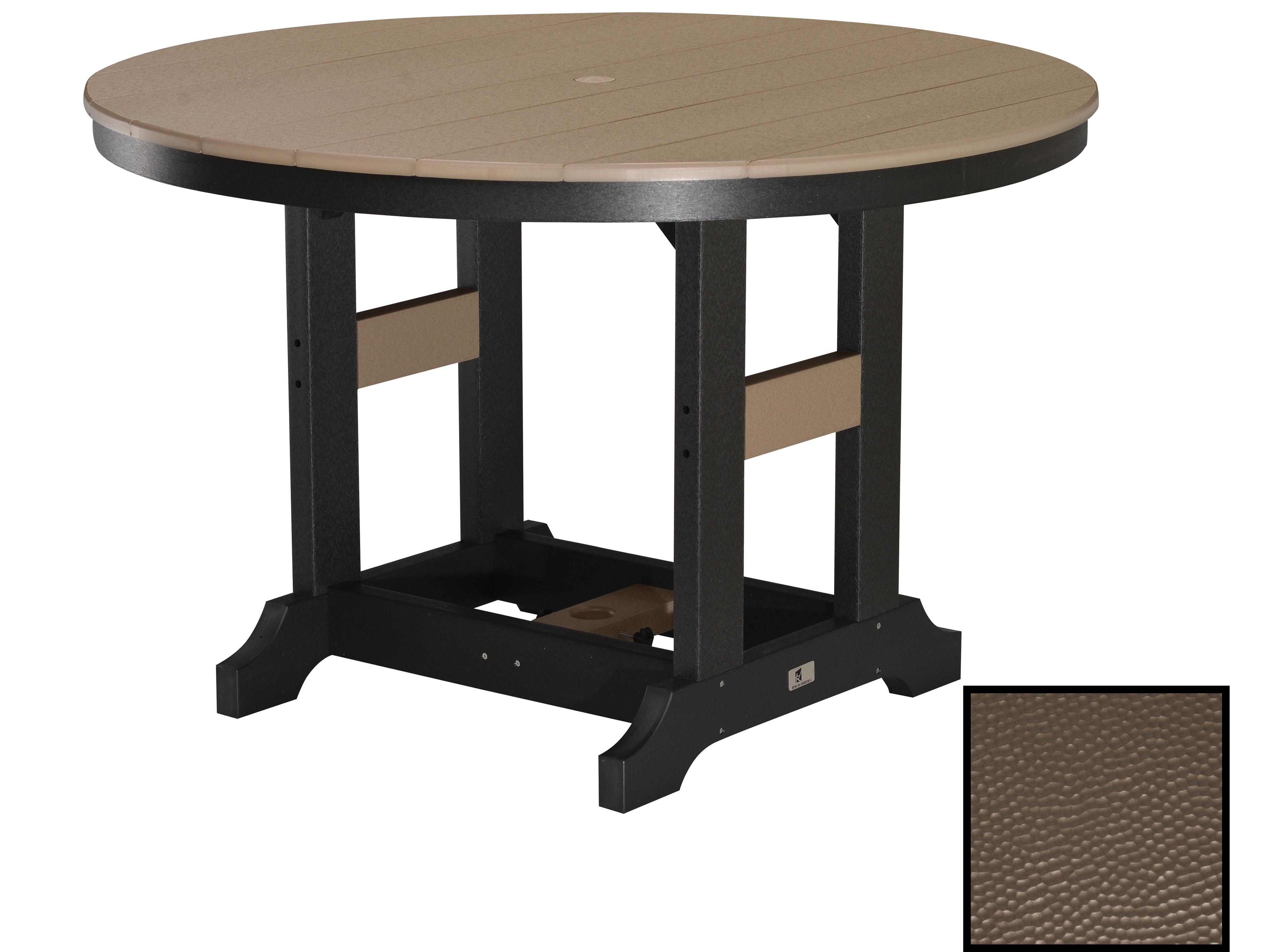 Garden Classic Recycled Plastic Hammered Round Outdoor Patio Dining Table
