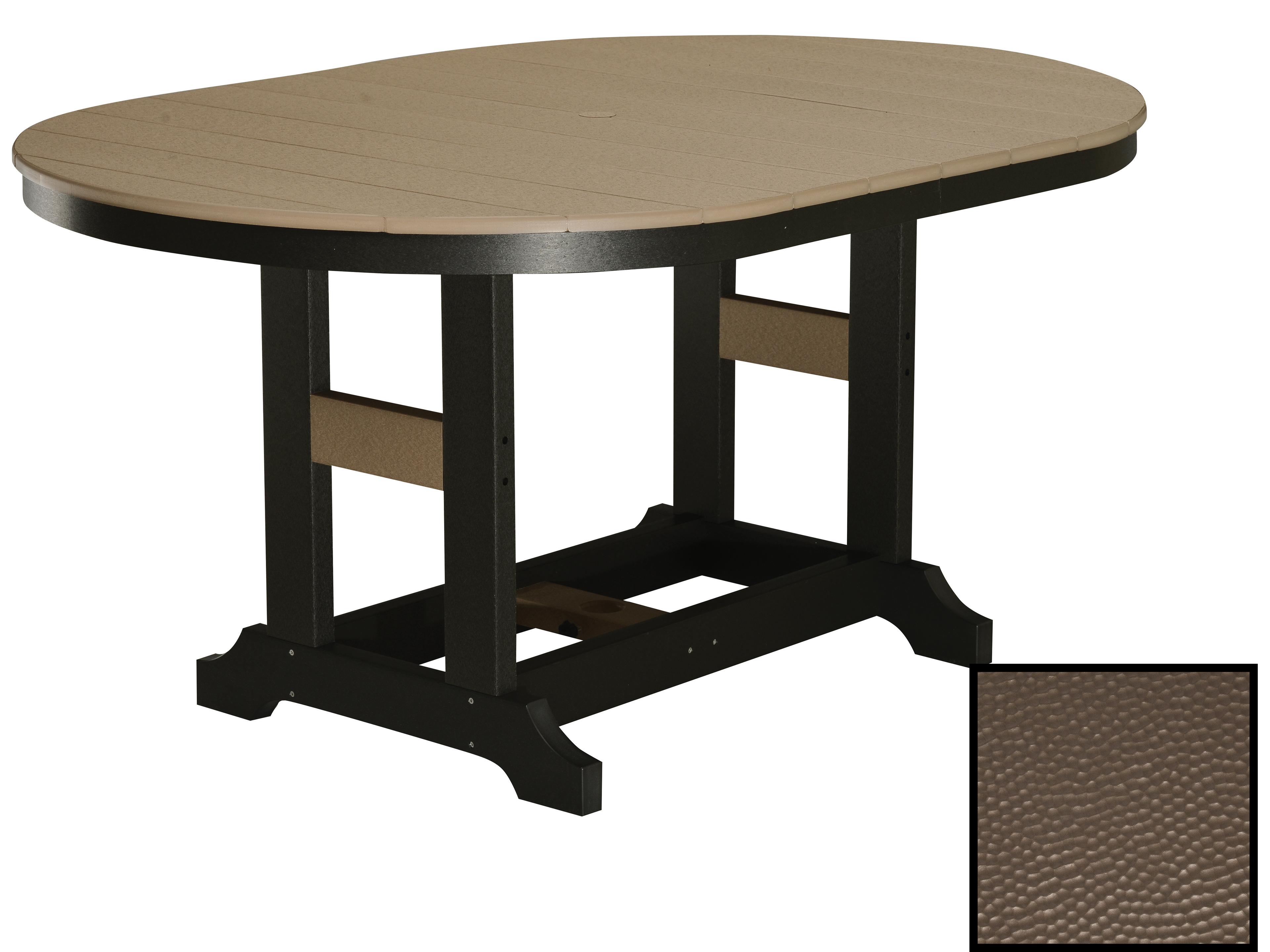 Garden Classic Recycled Plastic Hammered Oval Outdoor Counter Height Table