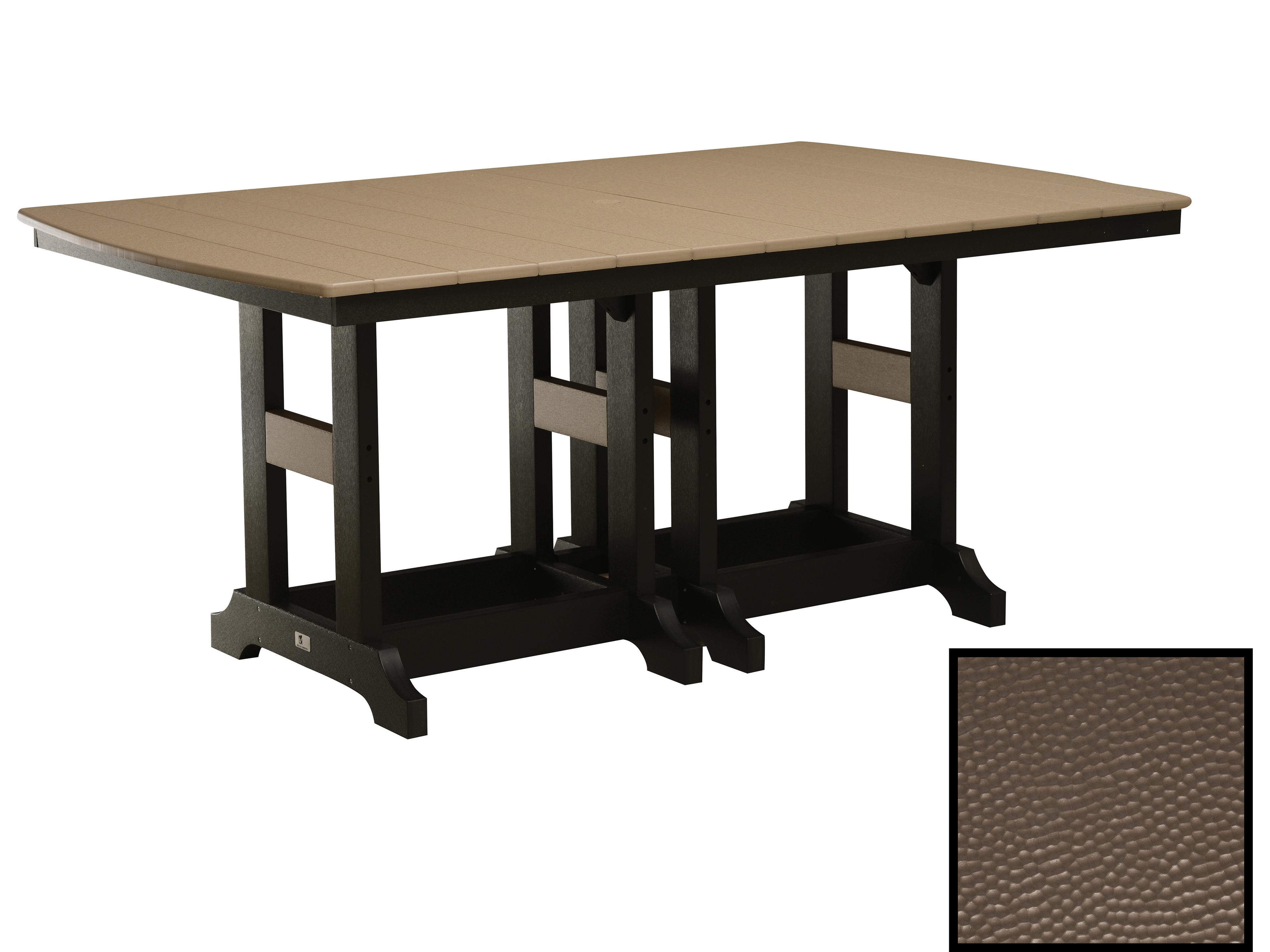 Garden Classic Recycled Plastic Hammered Rectangular Outdoor Patio Bar Height Table