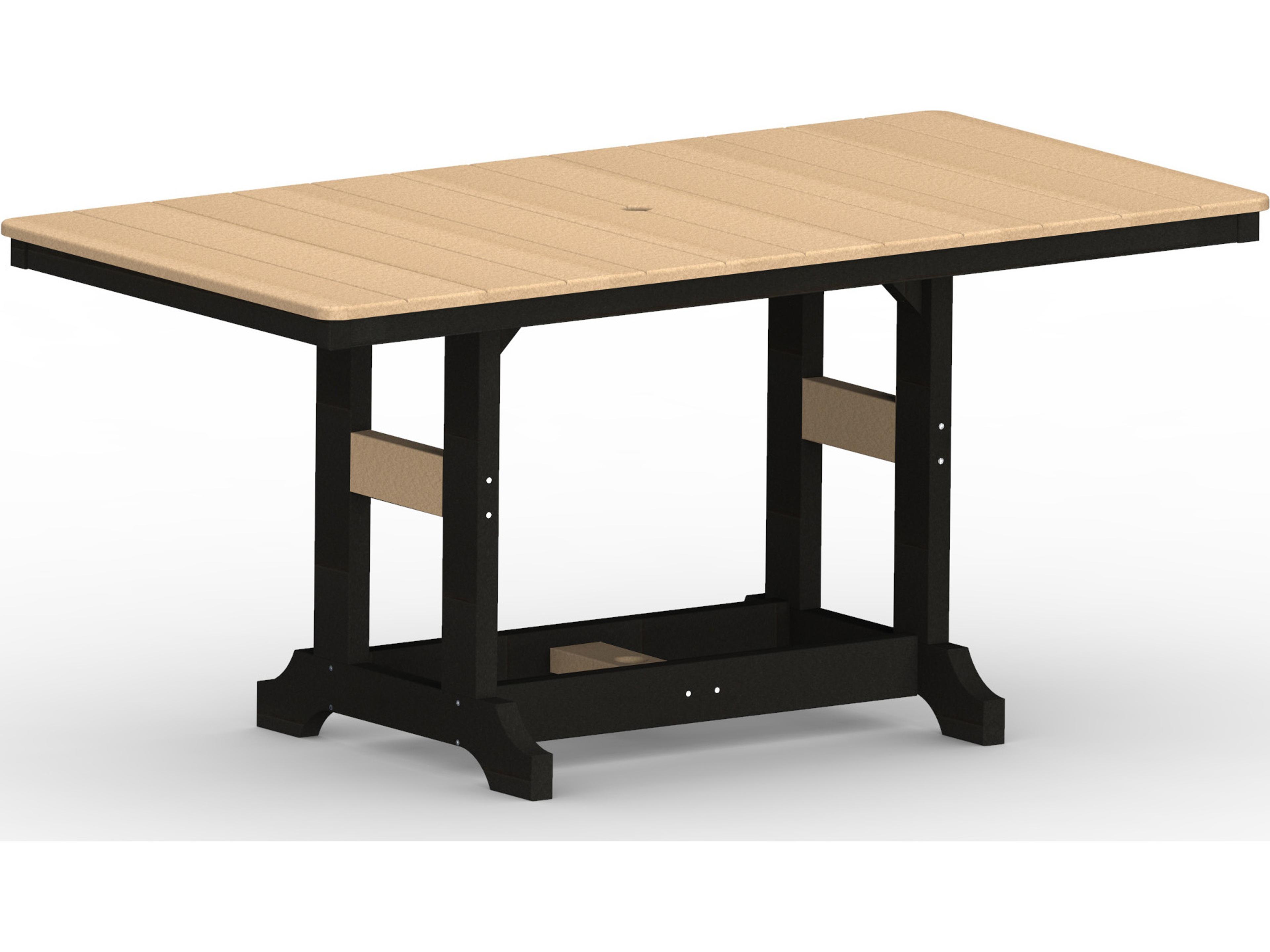 Garden Classic Recycled Plastic Rectangular Outdoor Patio Counter Height Table