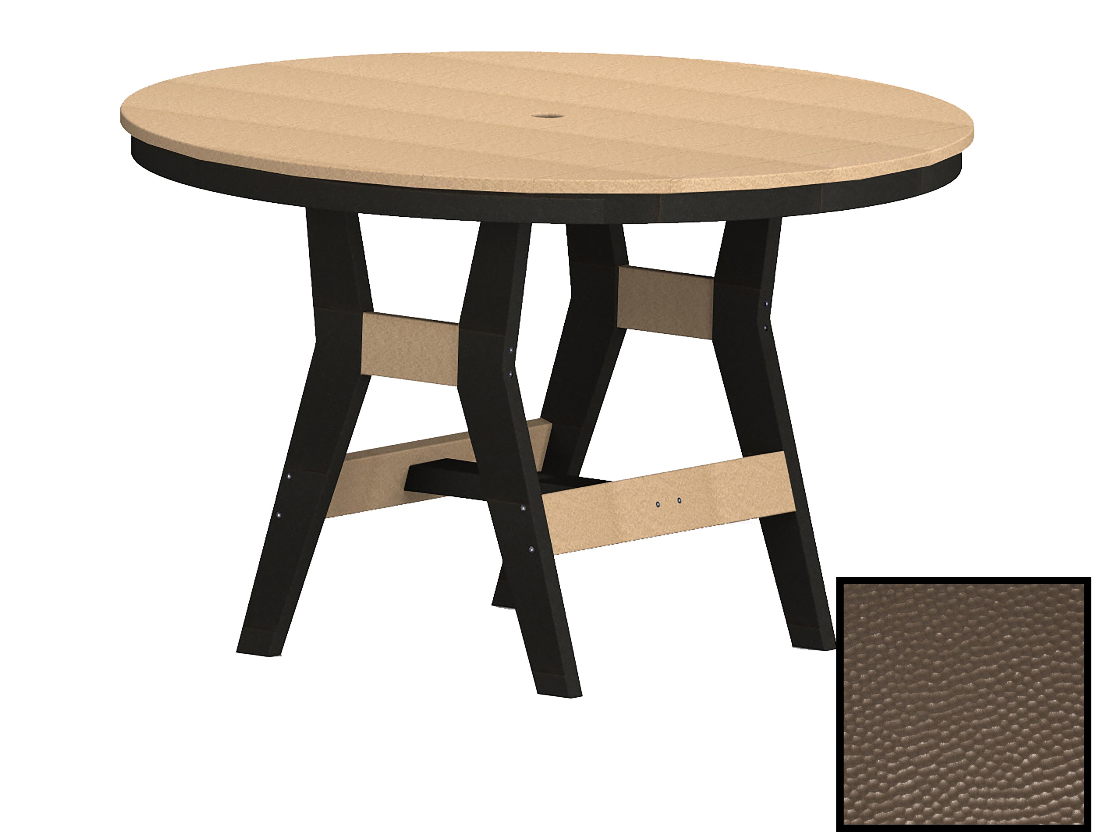 Harbor Recycled Plastic Hammered Round Outdoor Dining Table
