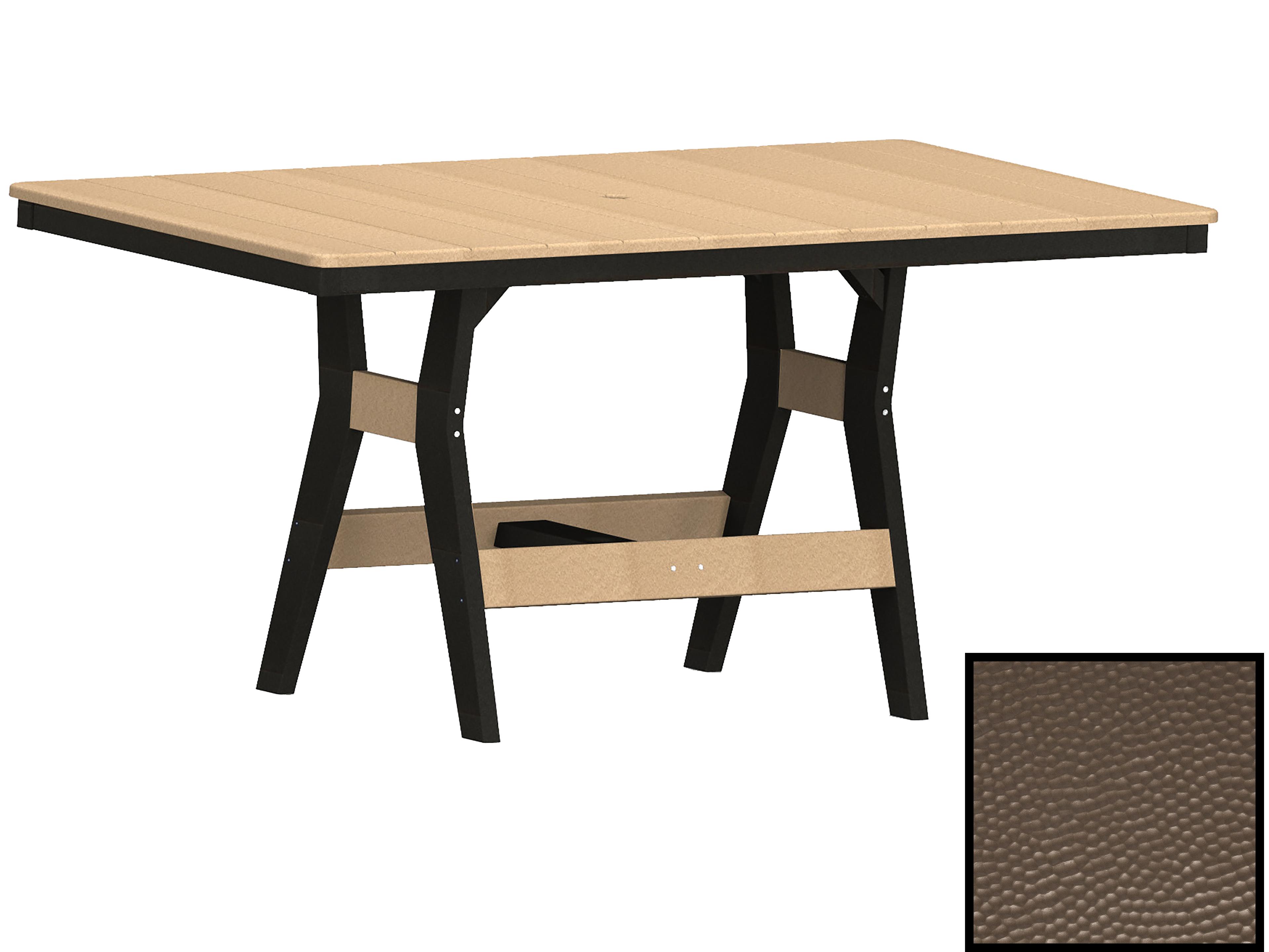 Harbor Recycled Plastic Hammered Rectangular Patio Counter Height Table