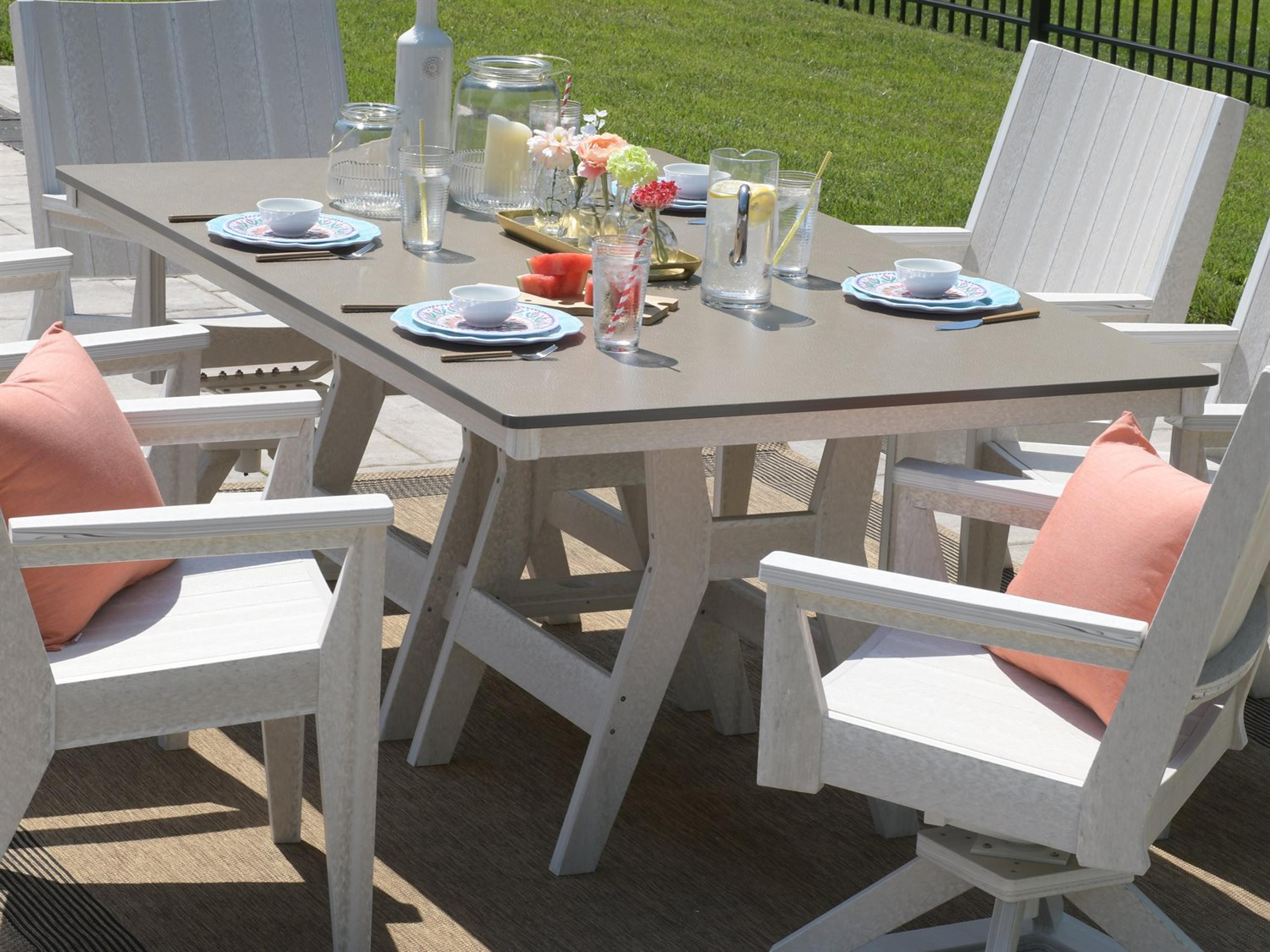 Berlin Gardens Harbor Recycled Plastic Hammered Rectangular Patio Bar Height Table