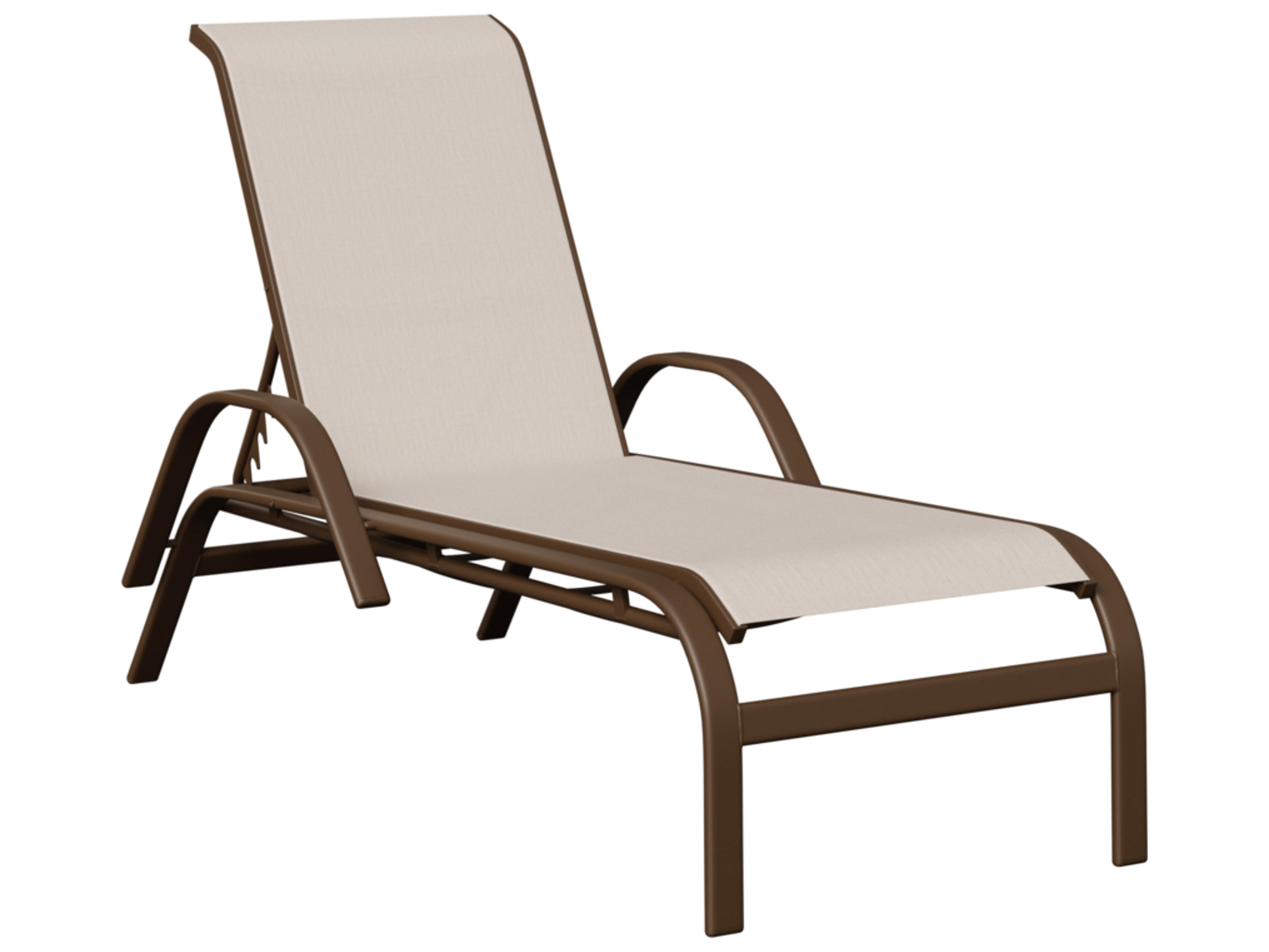 Murphy Aluminum Padded Sling Chaise Lounge with Arms