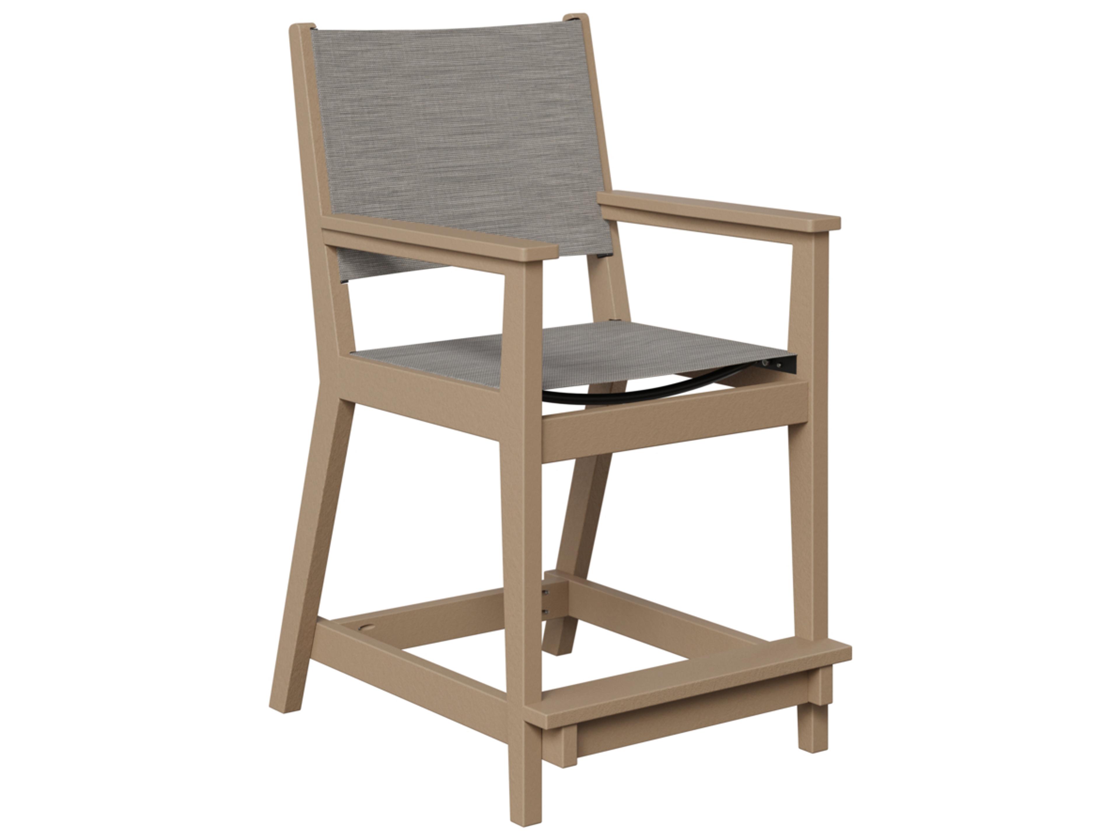 Mayhew Recycled Plastic Padded Sling Counter Arm Chair