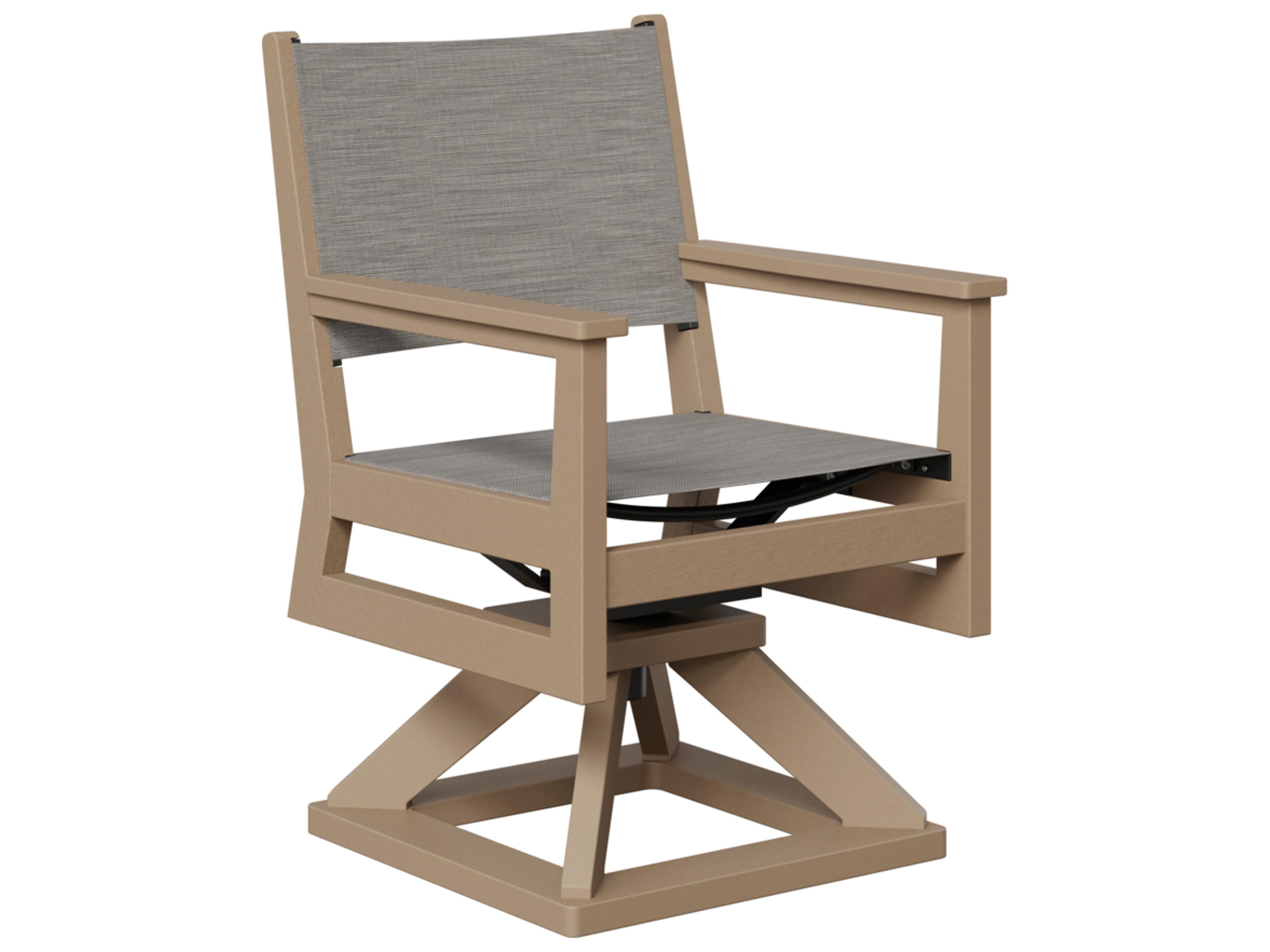 Mayhew Recycled Plastic Padded Sling Dining Swivel Rocker