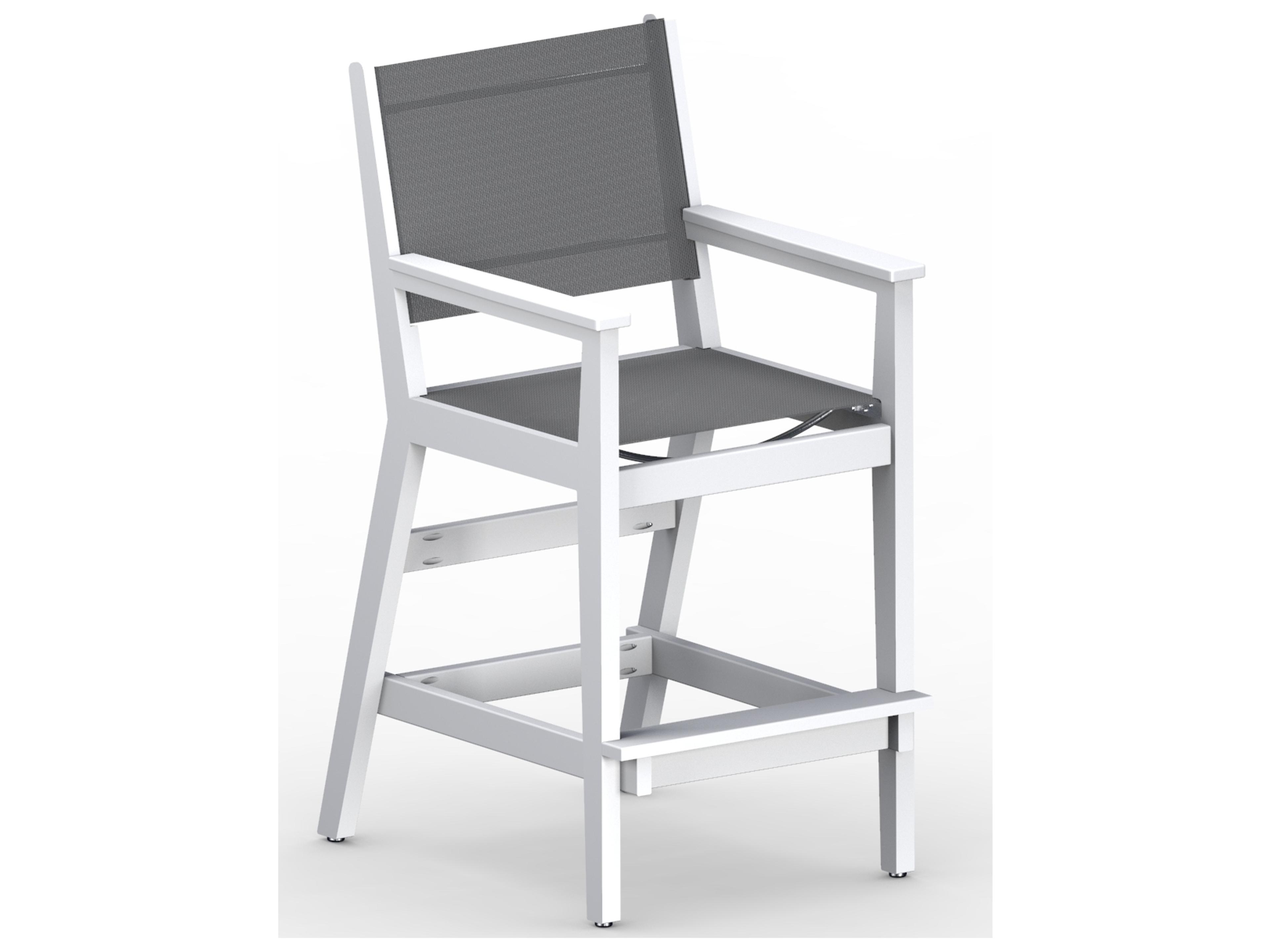 Manhew Sling Recycled Plastic Outdoor Patio Bar Arm Chair