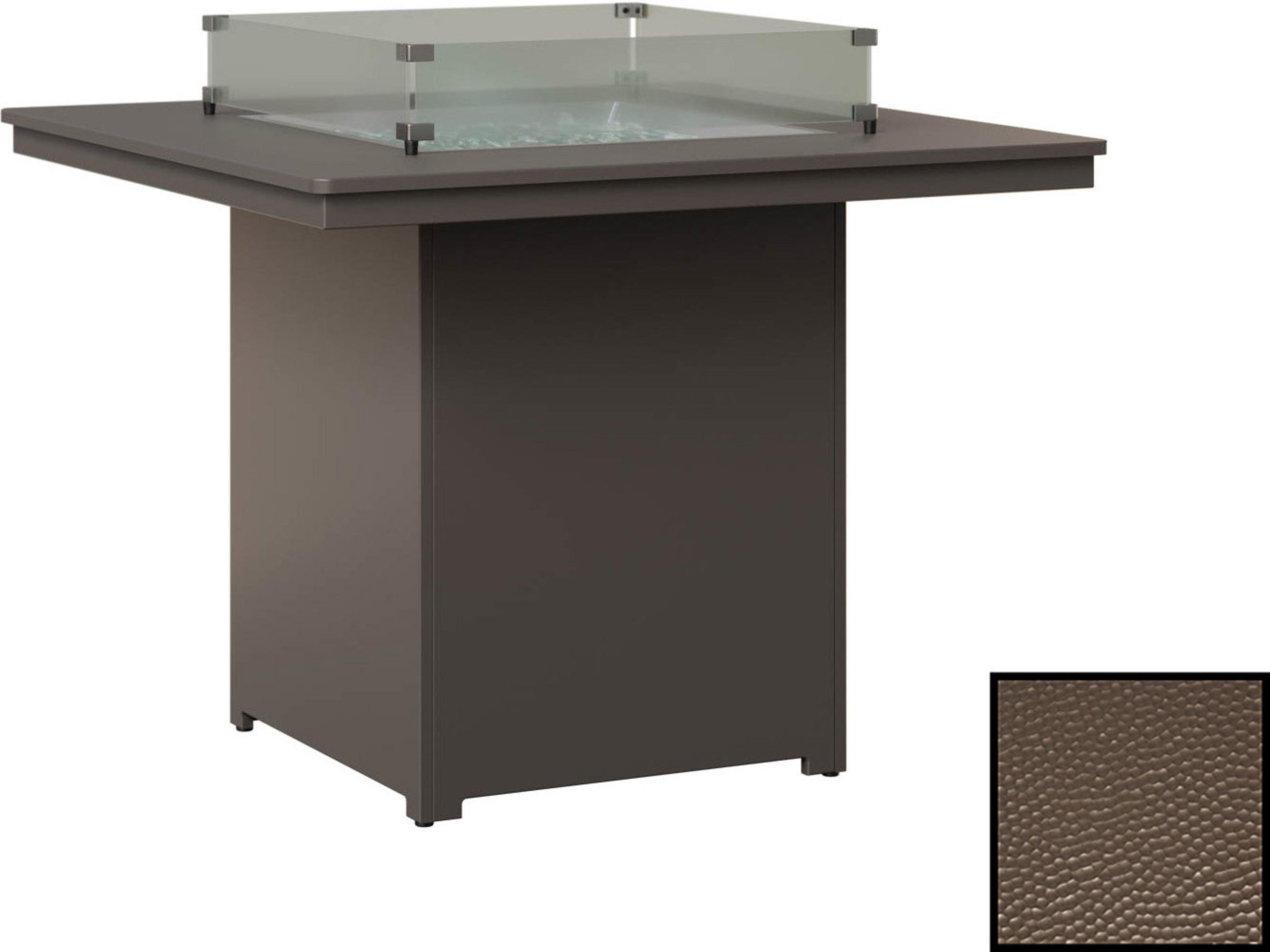 Numa Recycled Plastic Square Counter Height Outdoor Fire Pit Table