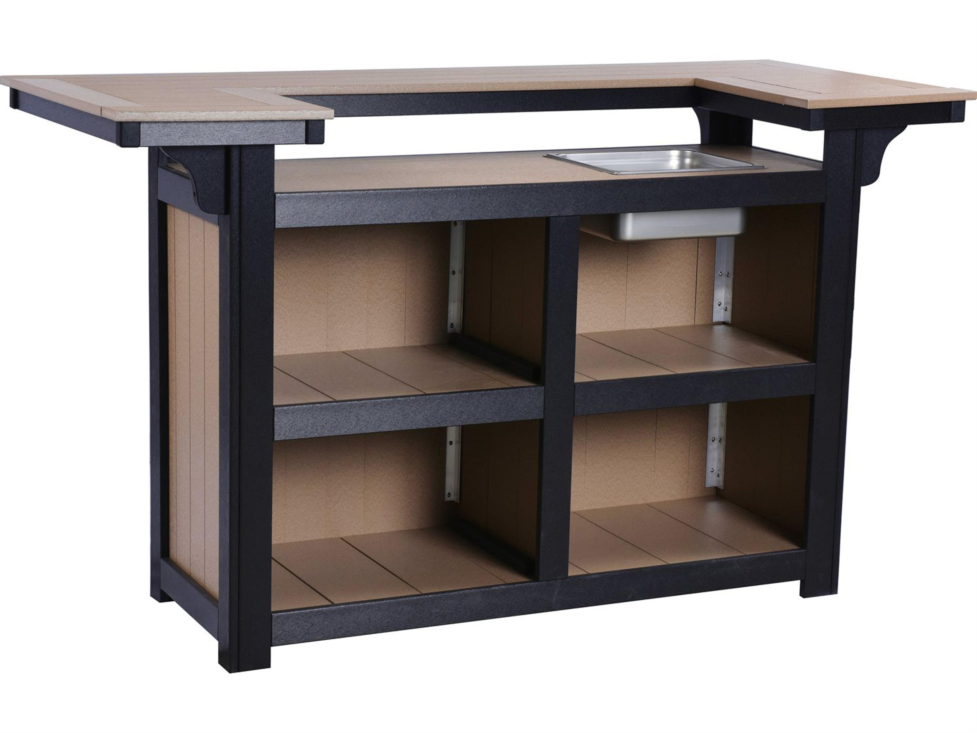 Berlin Gardens Recycled Plastic Outdoor Island Bar with Ice Bowl