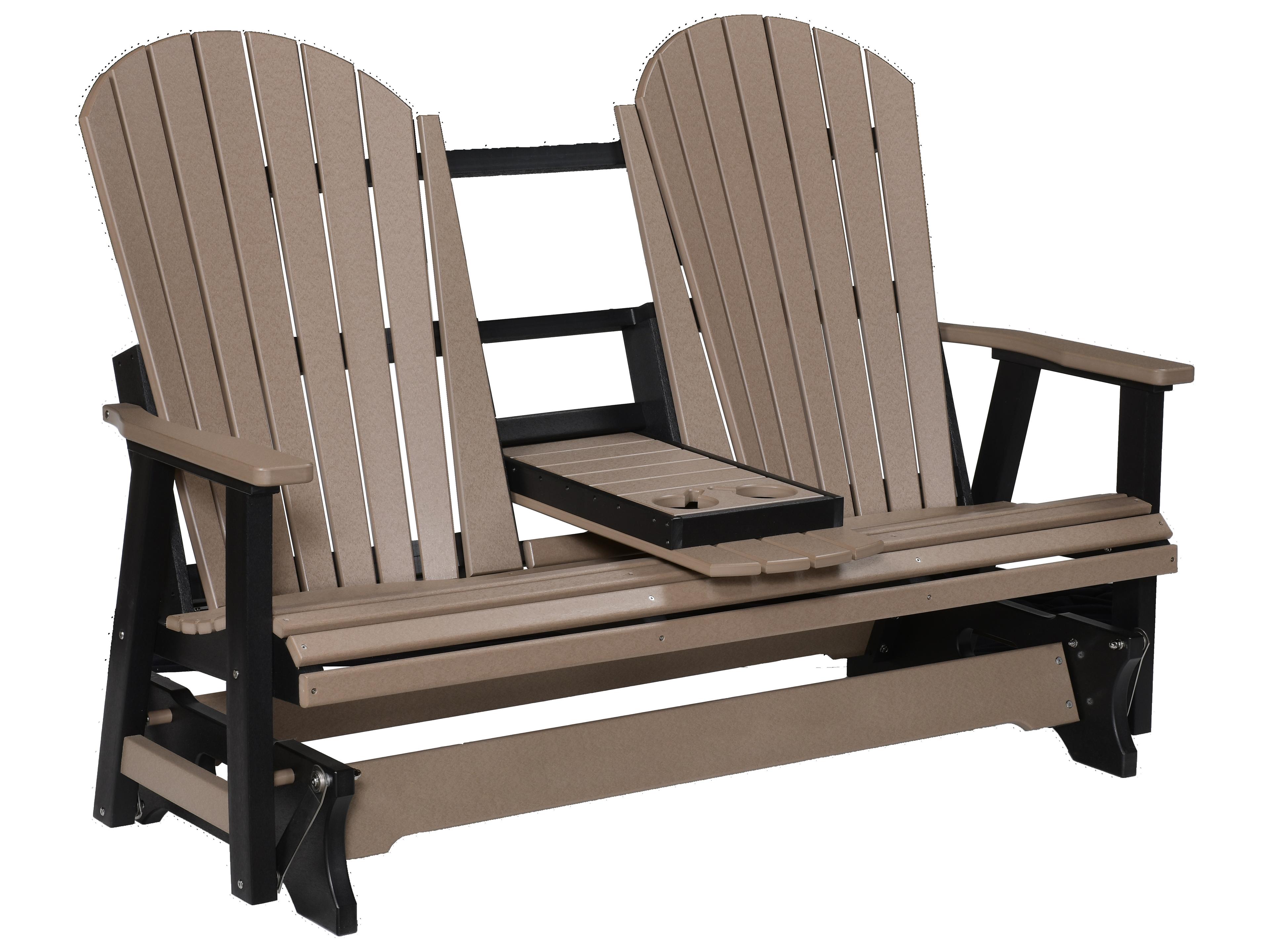 Comfo-back Recycled Plastic Three Seat Glider in Chrome Brackets