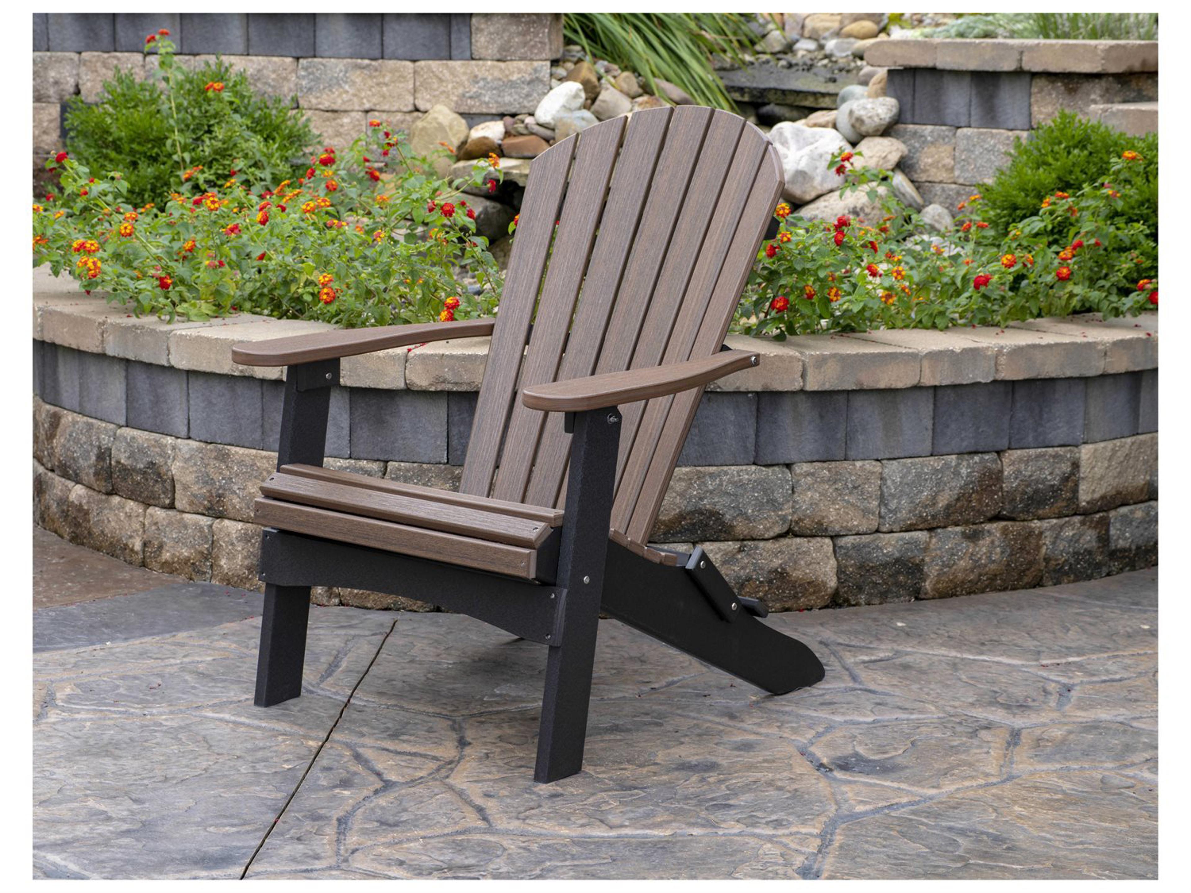 Berlin Gardens Comfo-Back Recycled Plastic Folding Outdoor Adirondack Chair