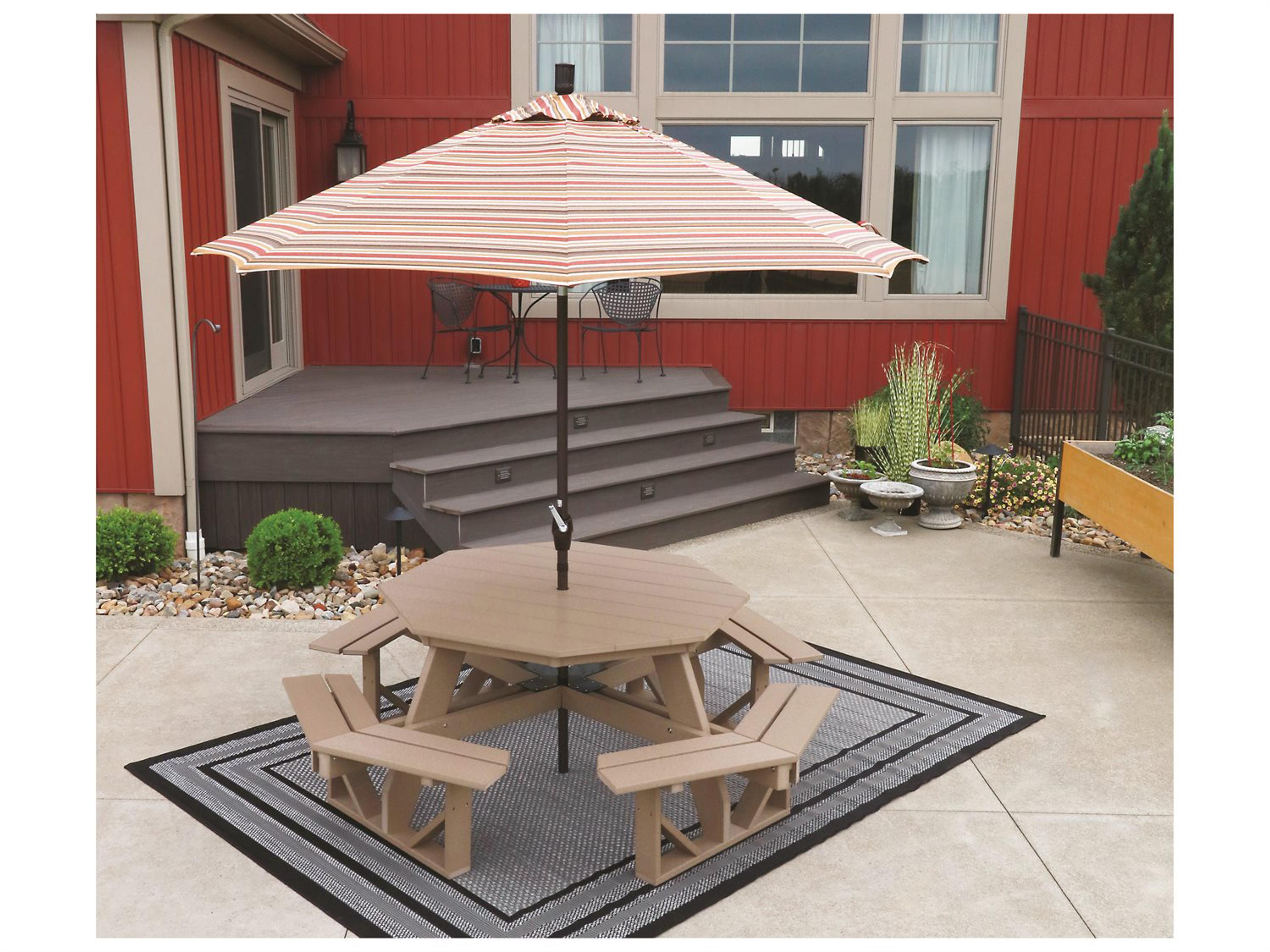 Berlin Gardens Recycled Plastic Octagon Outdoor Picnic Table