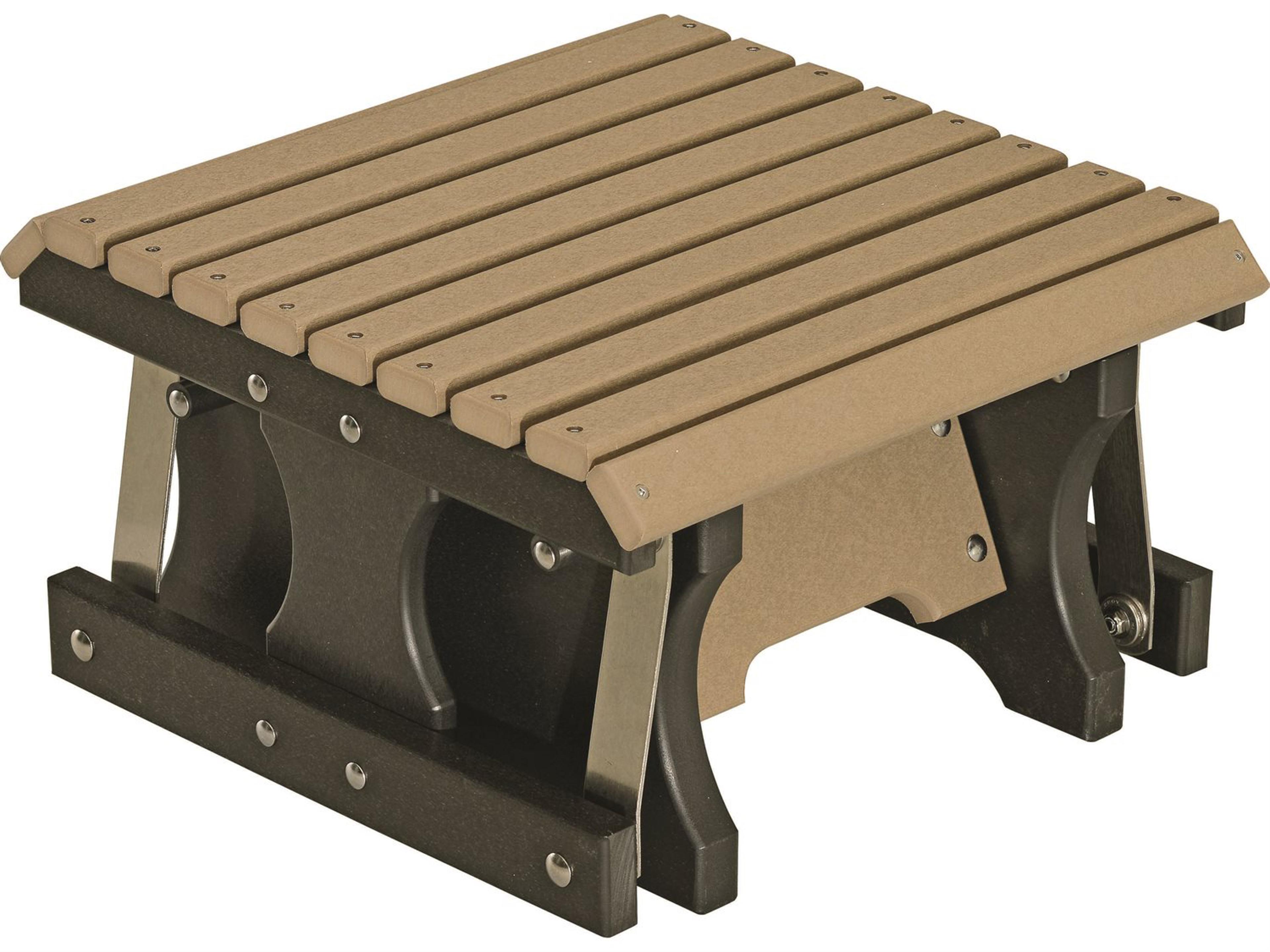 Accessories Recycled Plastic Gliding Footstool in Stainless Brackets