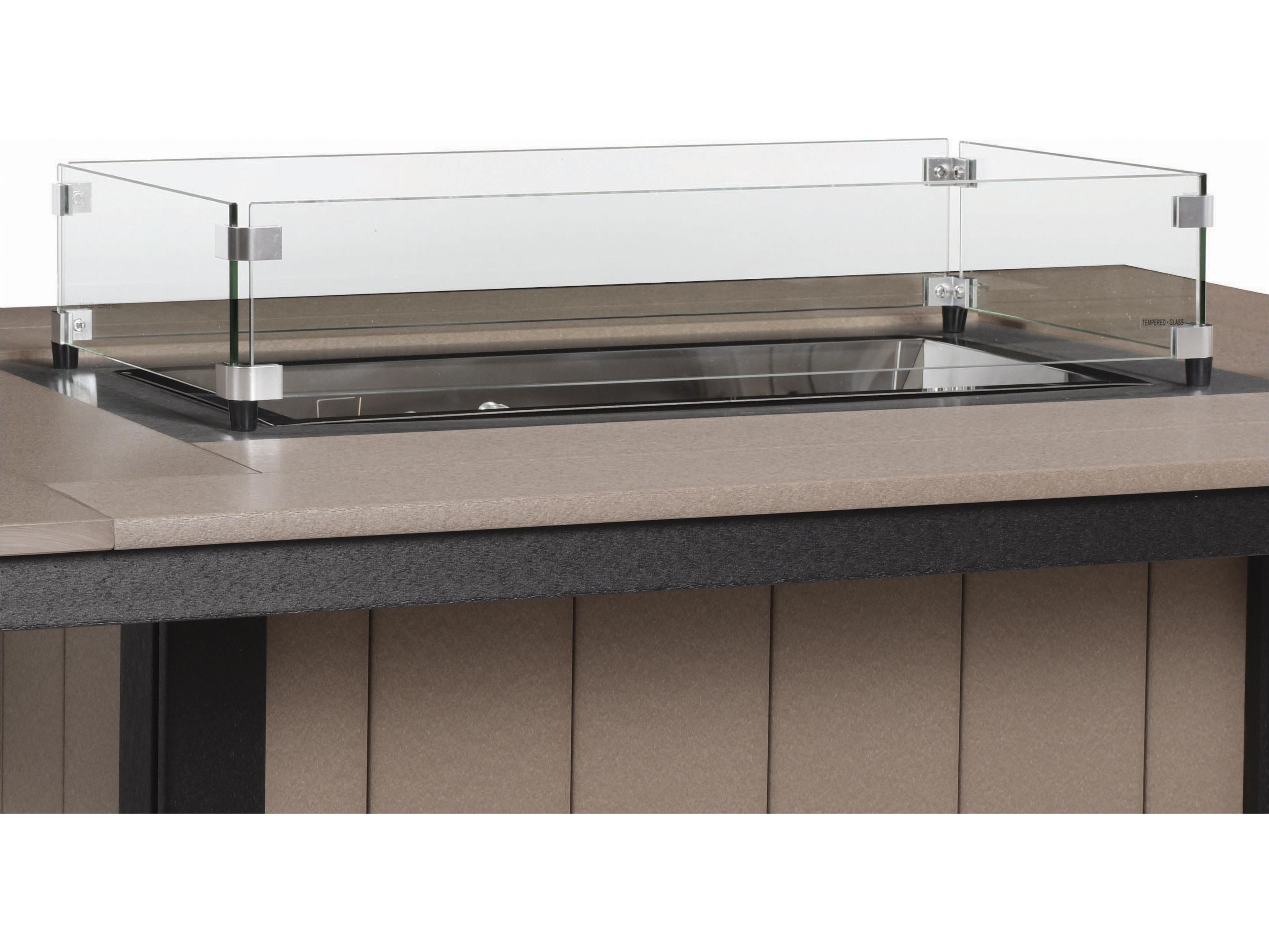 Donoma Accessories 24'' x 12'' Rectangular Glass Wind Guard