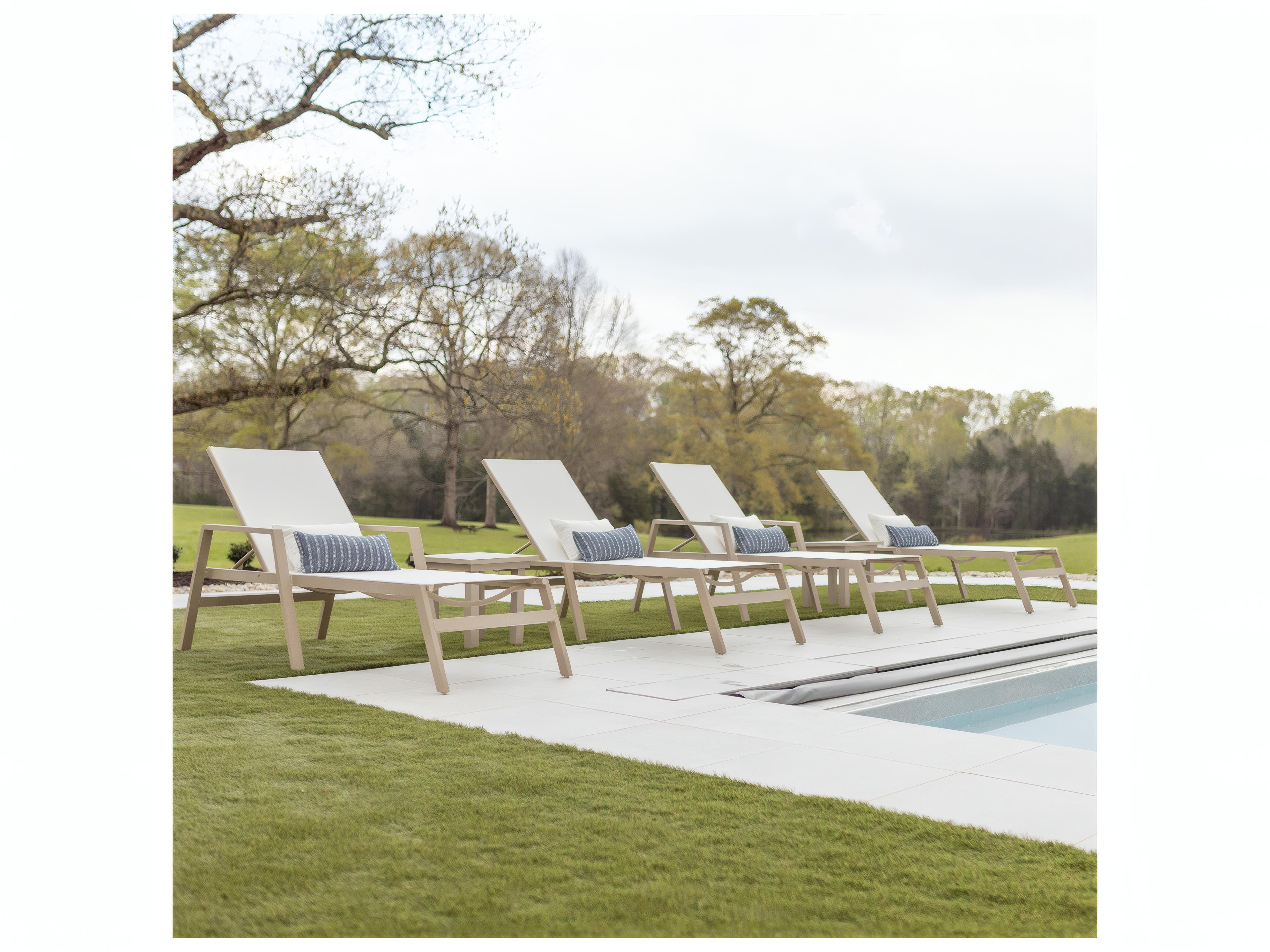 Berlin Gardens Vida Aluminum Sling Chaise Lounge with Arms