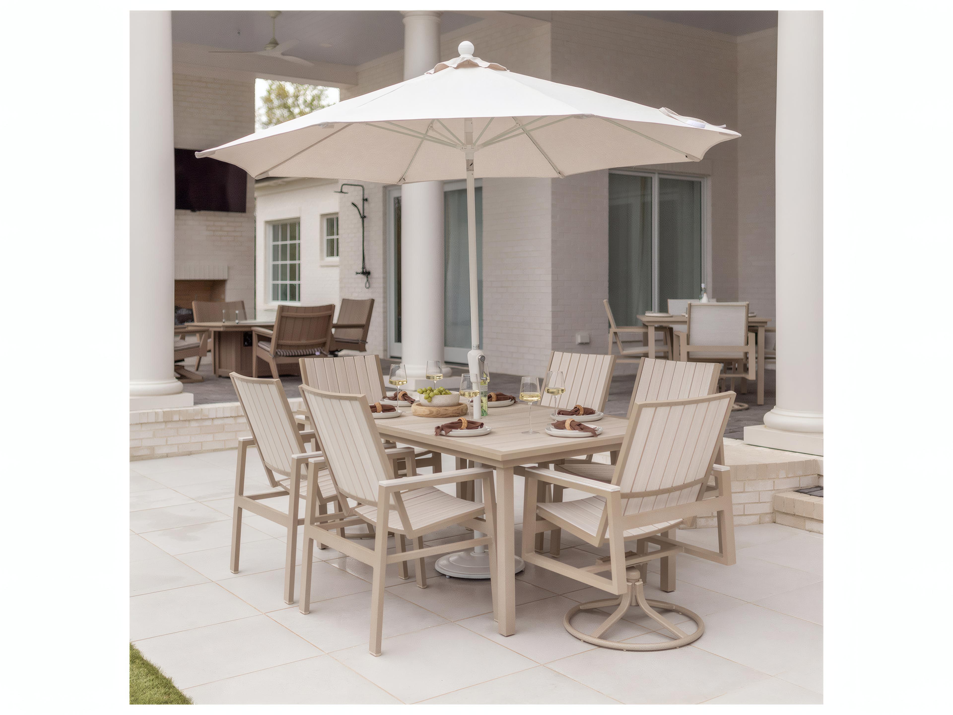 Berlin Gardens Vida Aluminum Poly 73"W x 44"D Rectangular Dining Table