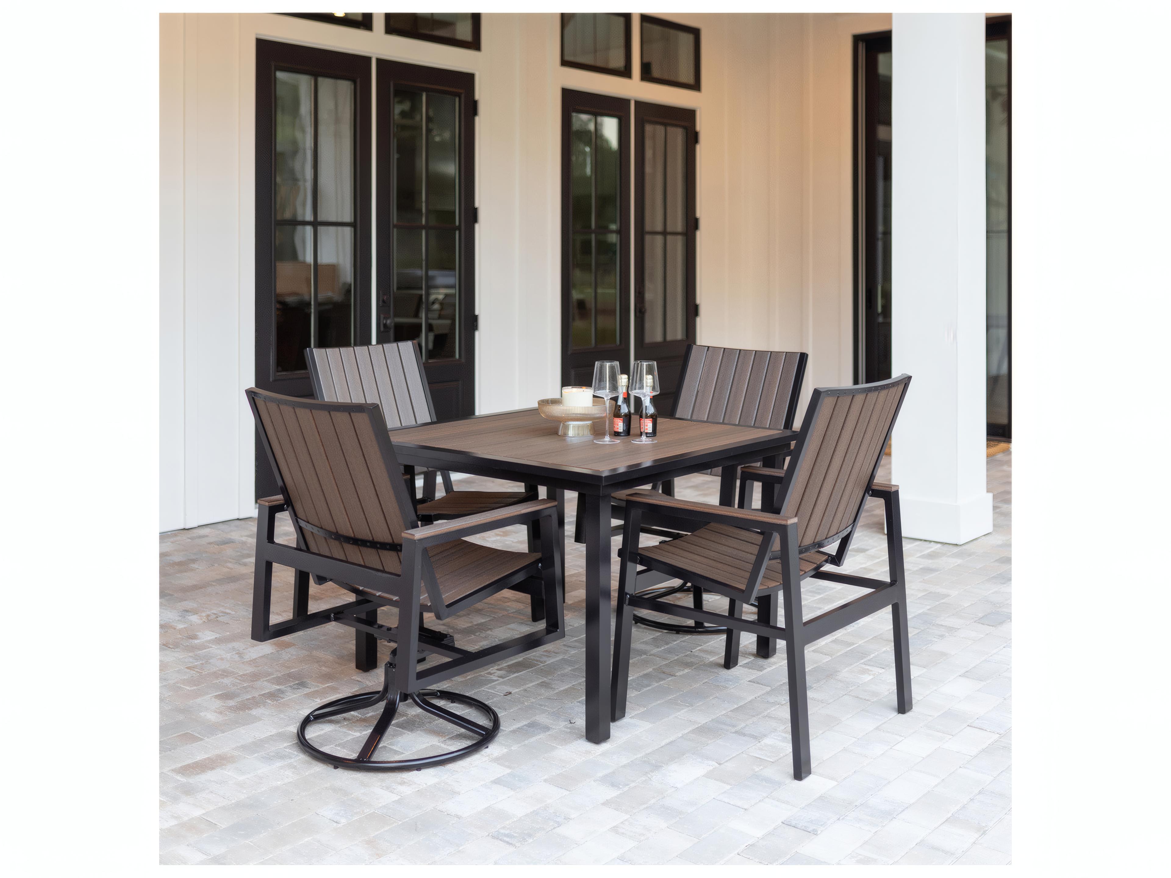 Berlin Gardens Vida Aluminum Poly 44" Square Dining Table