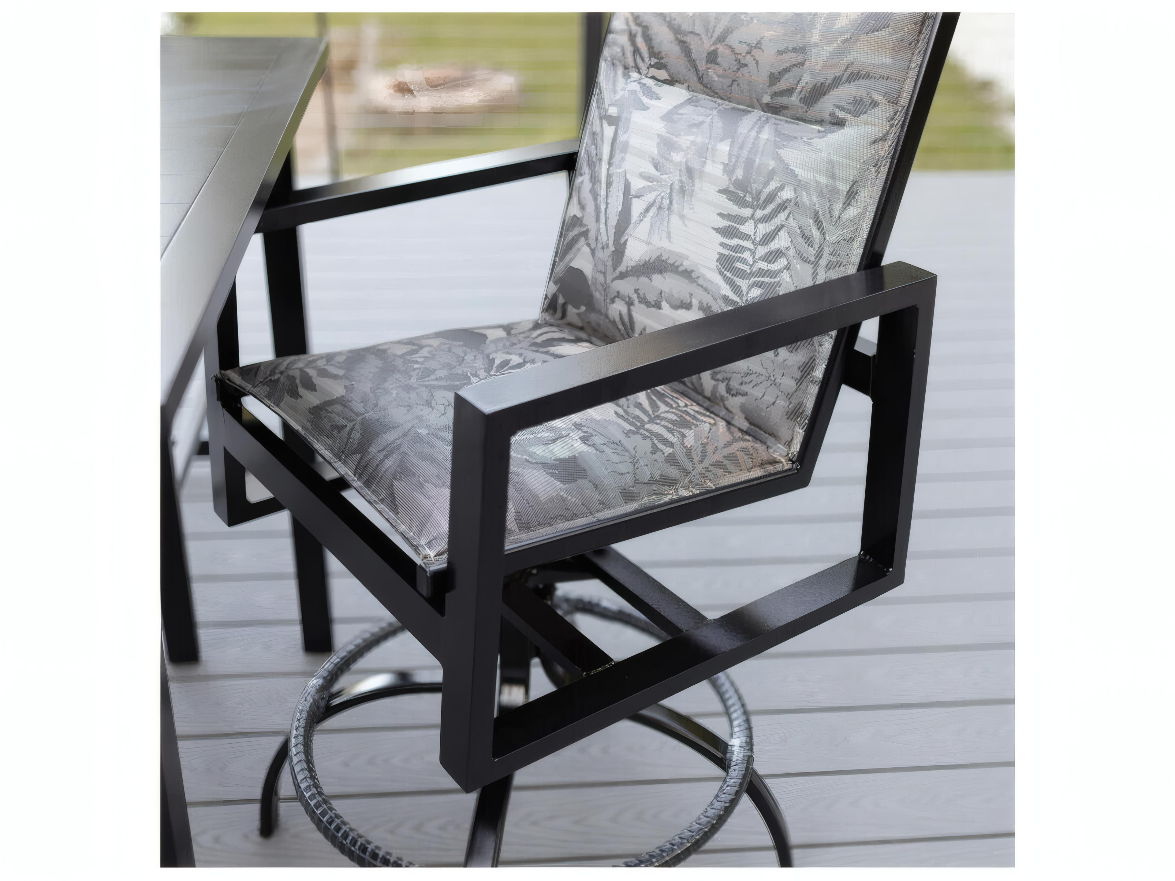 Berlin Gardens Vida Aluminum Sling Swivel Bar Chair