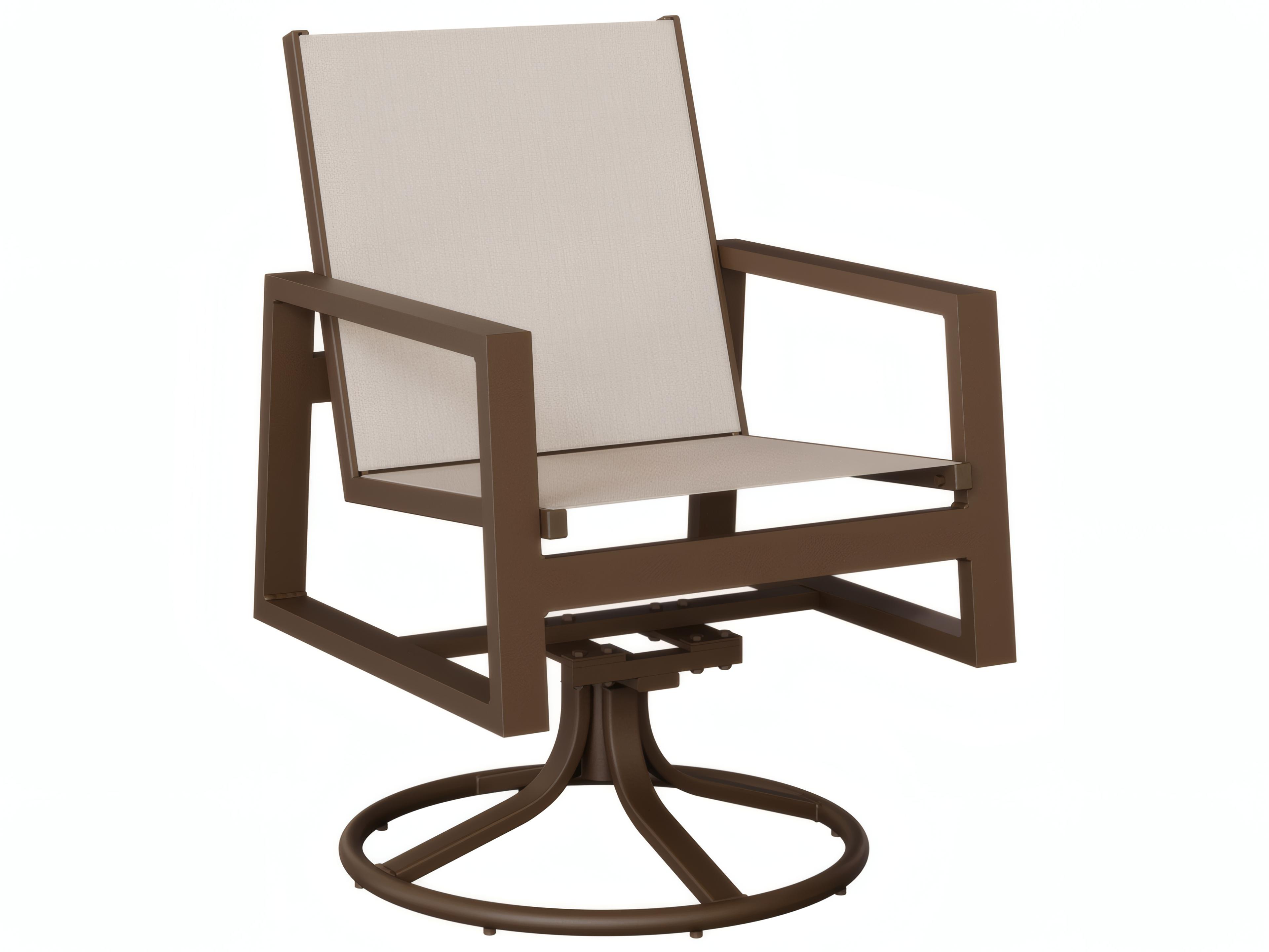 Vida Aluminum Sling Swivel Rocker Dining Chair
