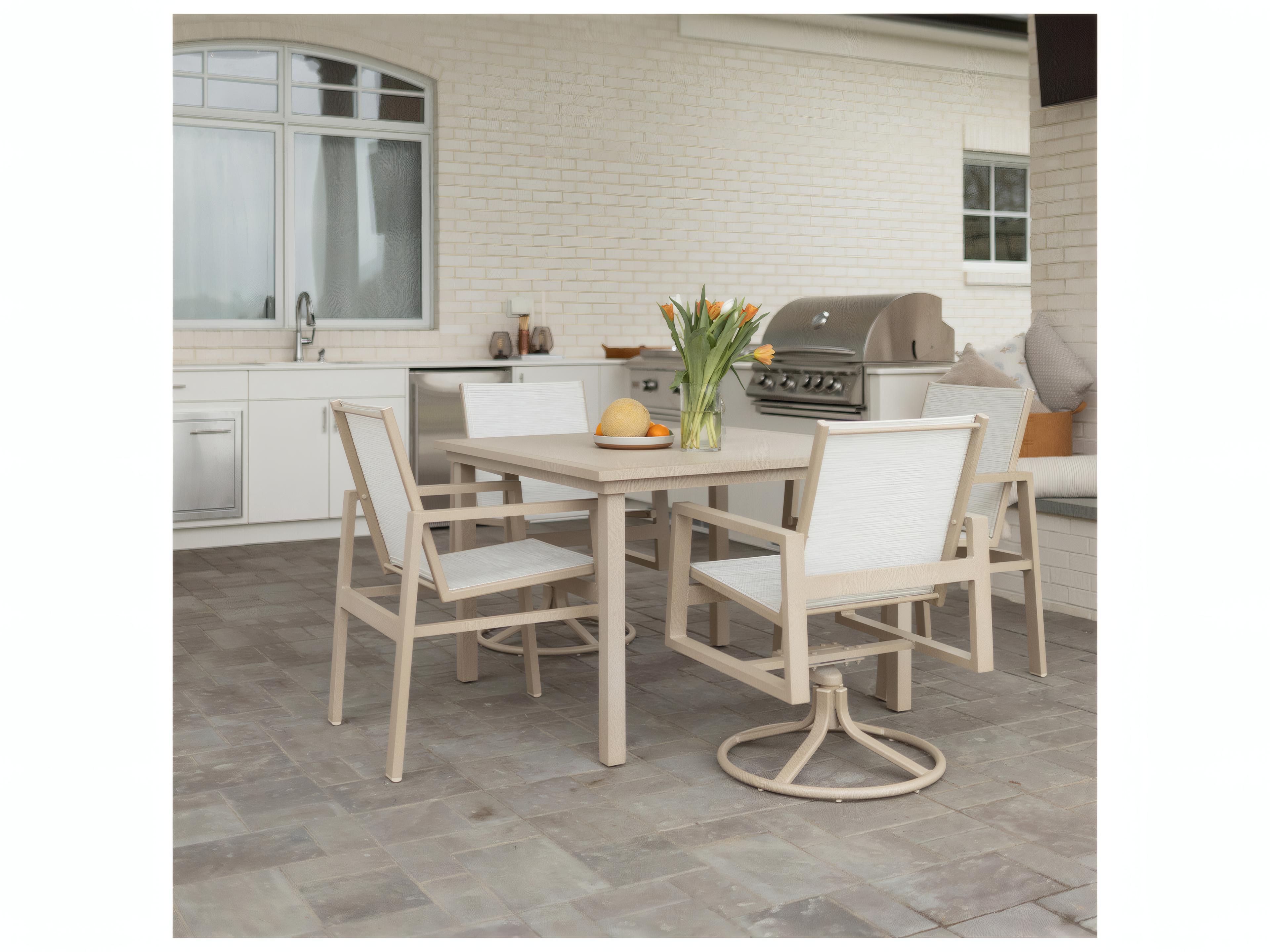 Berlin Gardens Vida Aluminum Sling Swivel Rocker Dining Chair