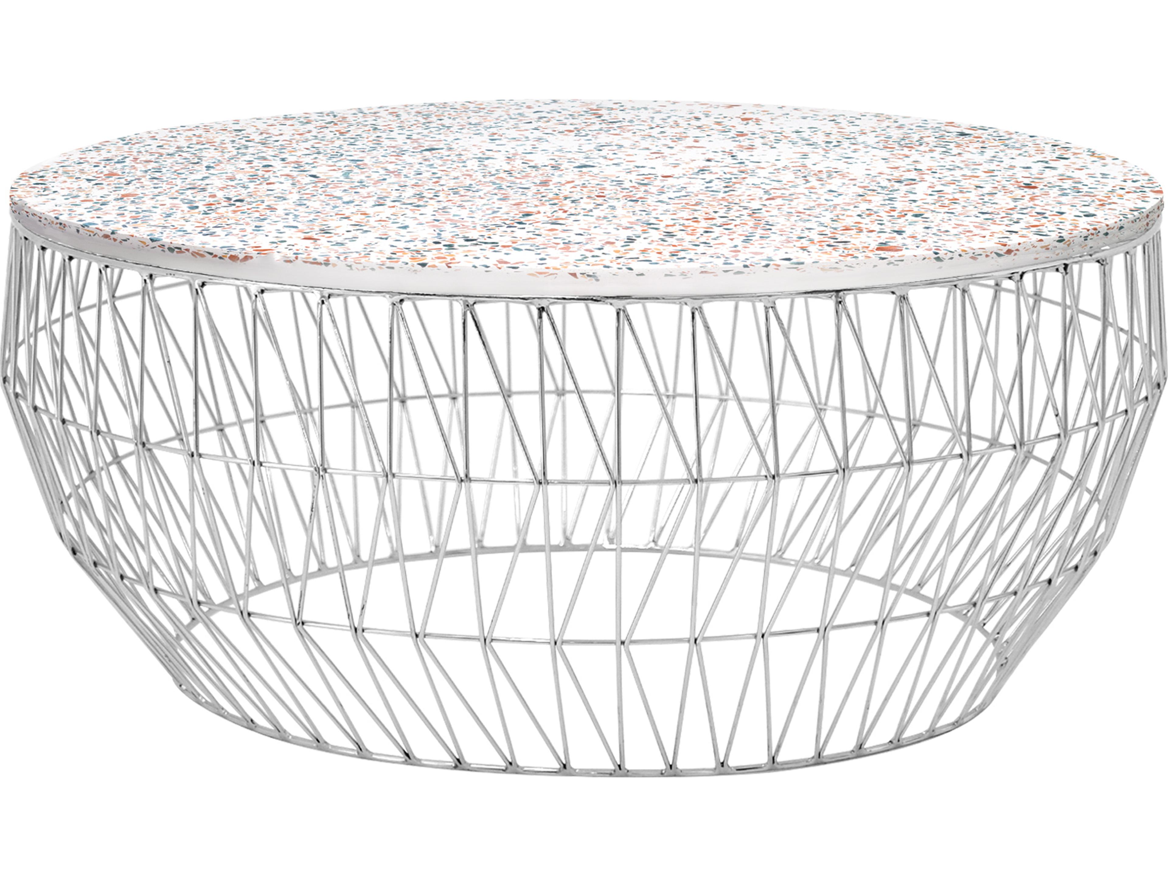 Bend Goods Marble Chrome Coffee Table Round