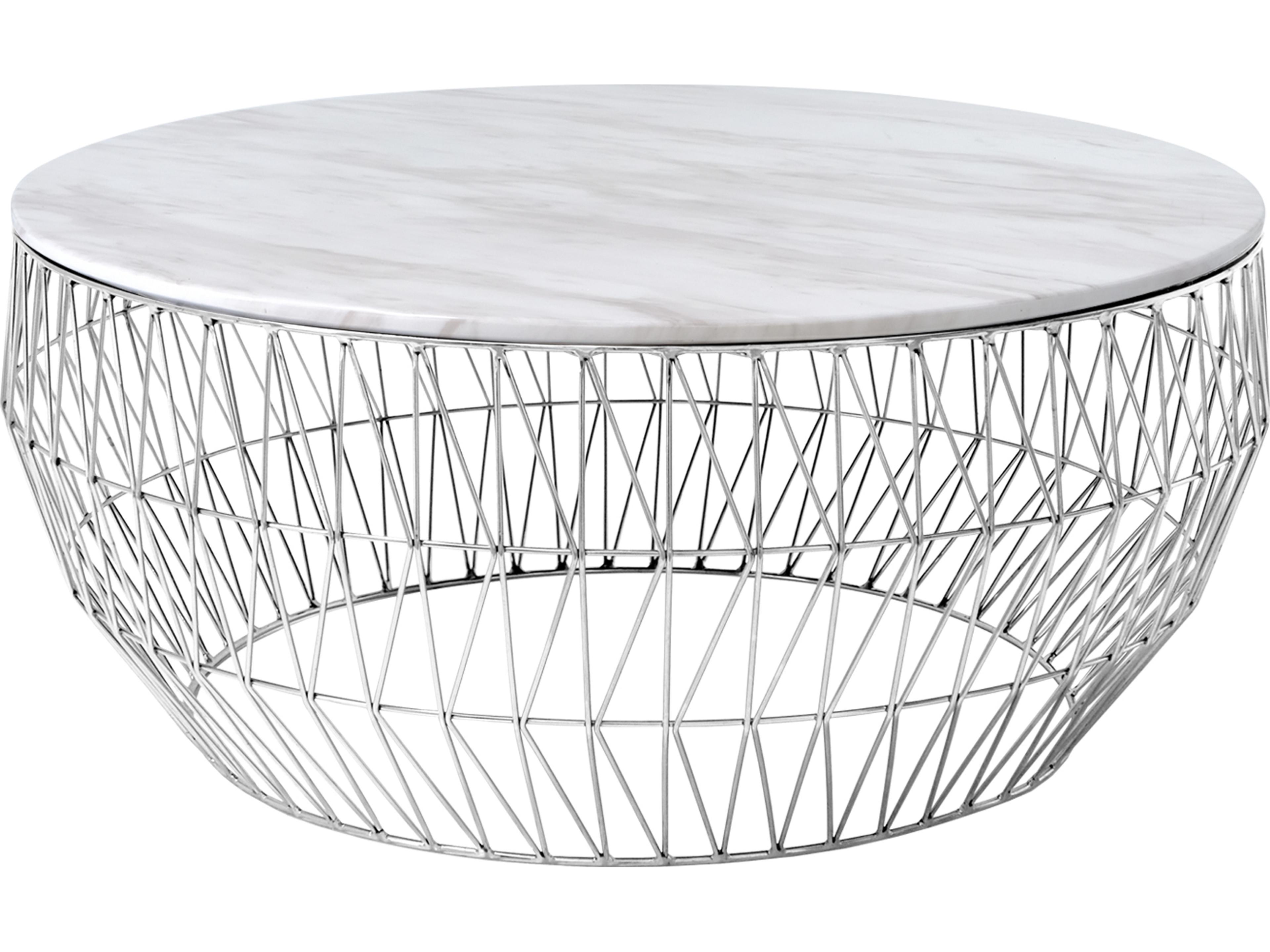Bend Goods Marble Chrome Coffee Table Round