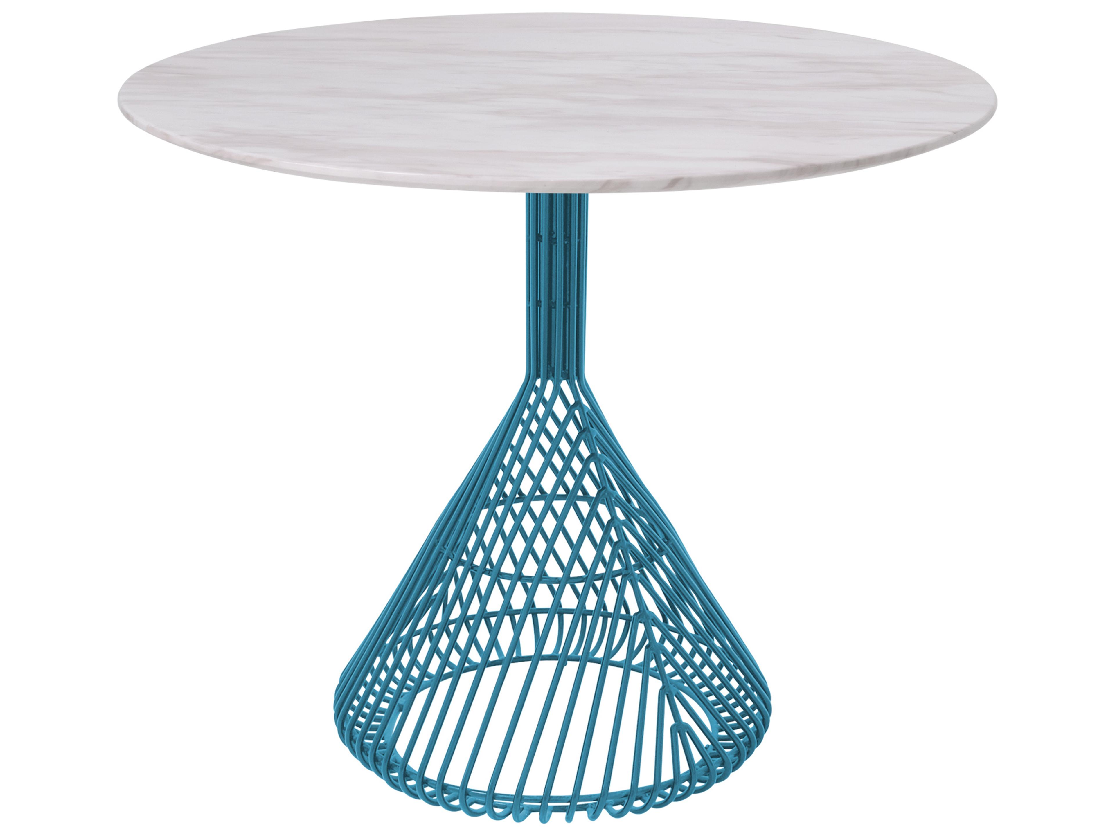 Bend Goods Bistro Round Marble Peacock Dining Table