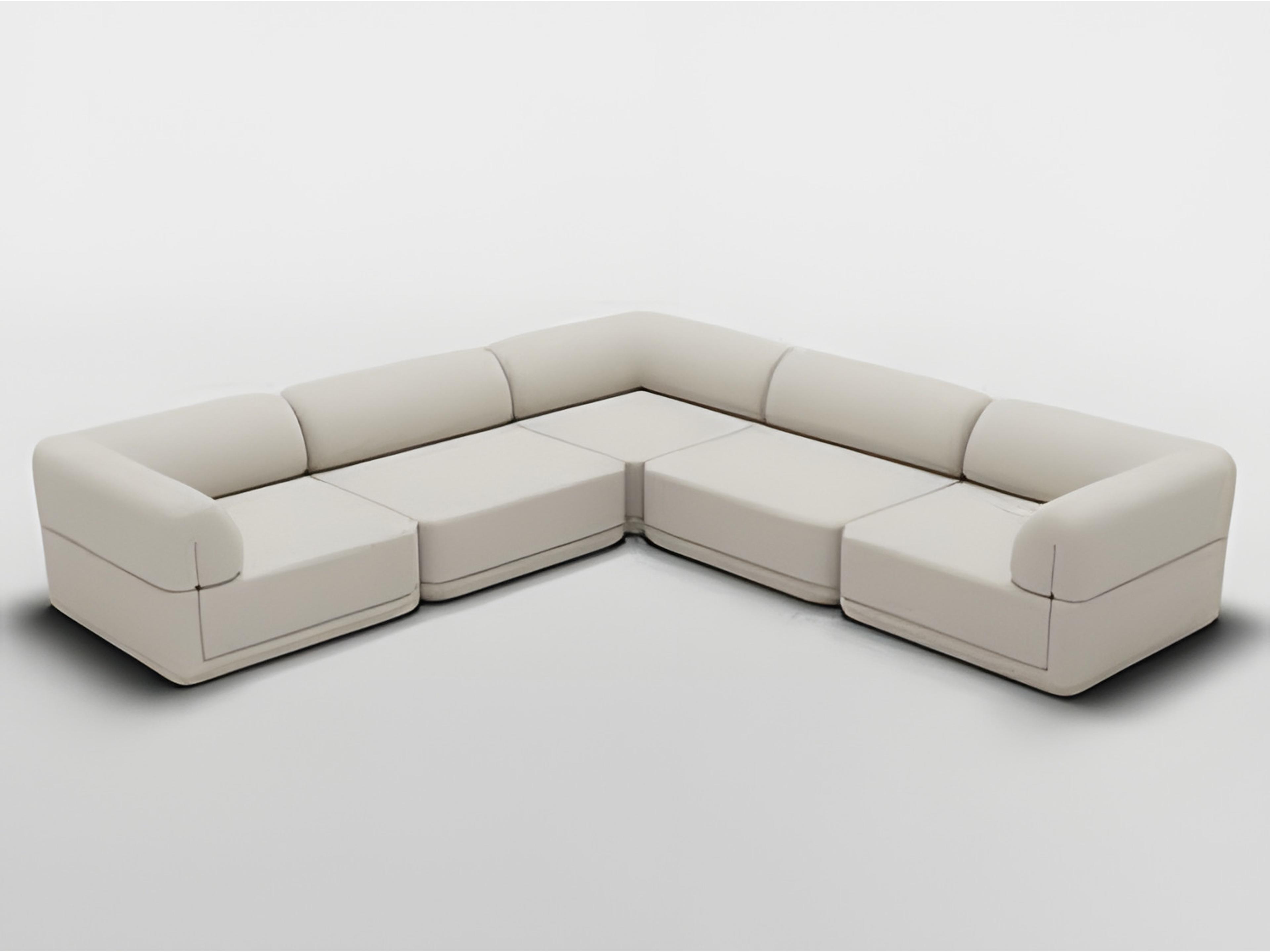 Beige Upholstered Sectional Sofa