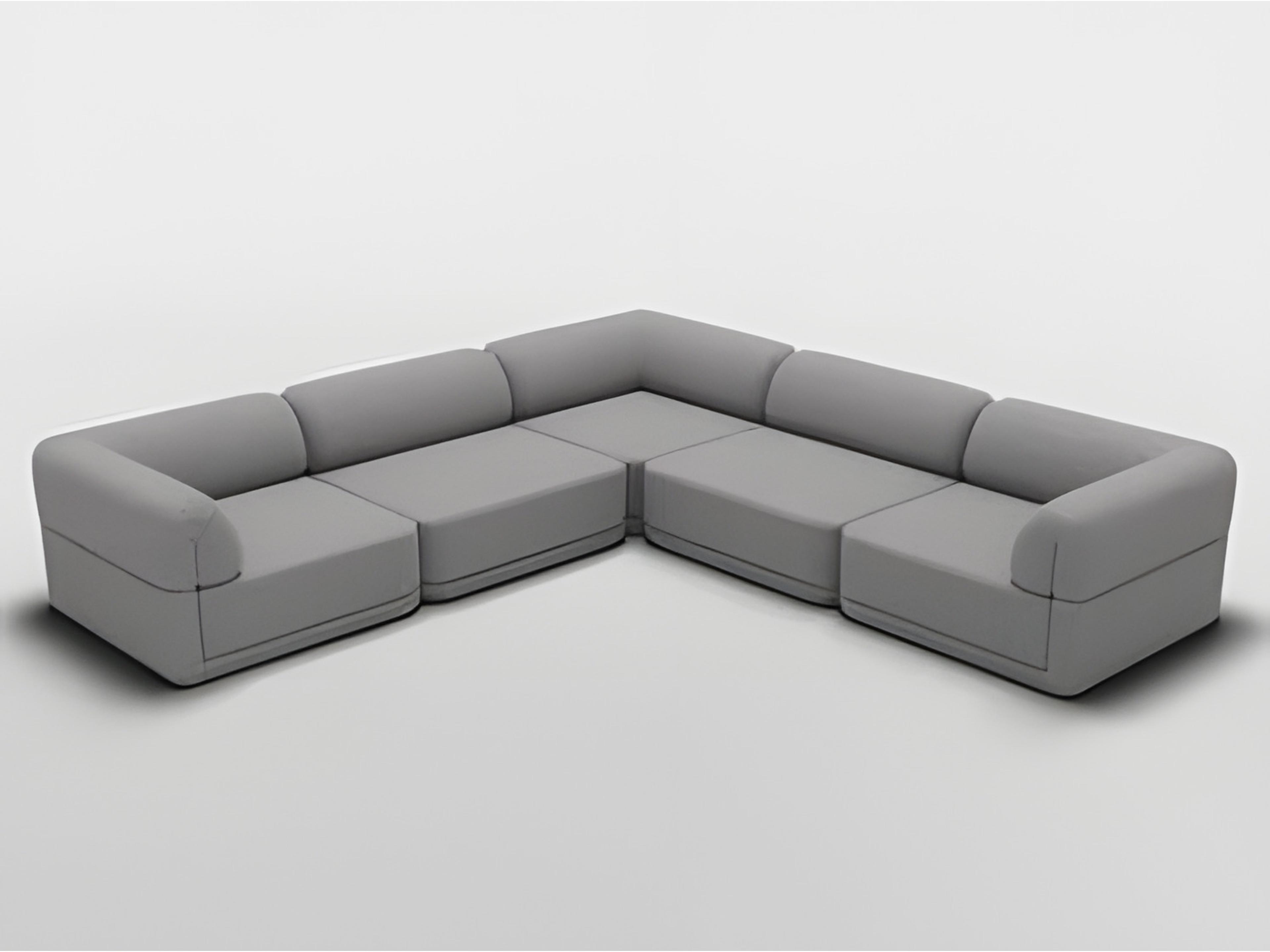 Gray Upholstered Sectional Sofa