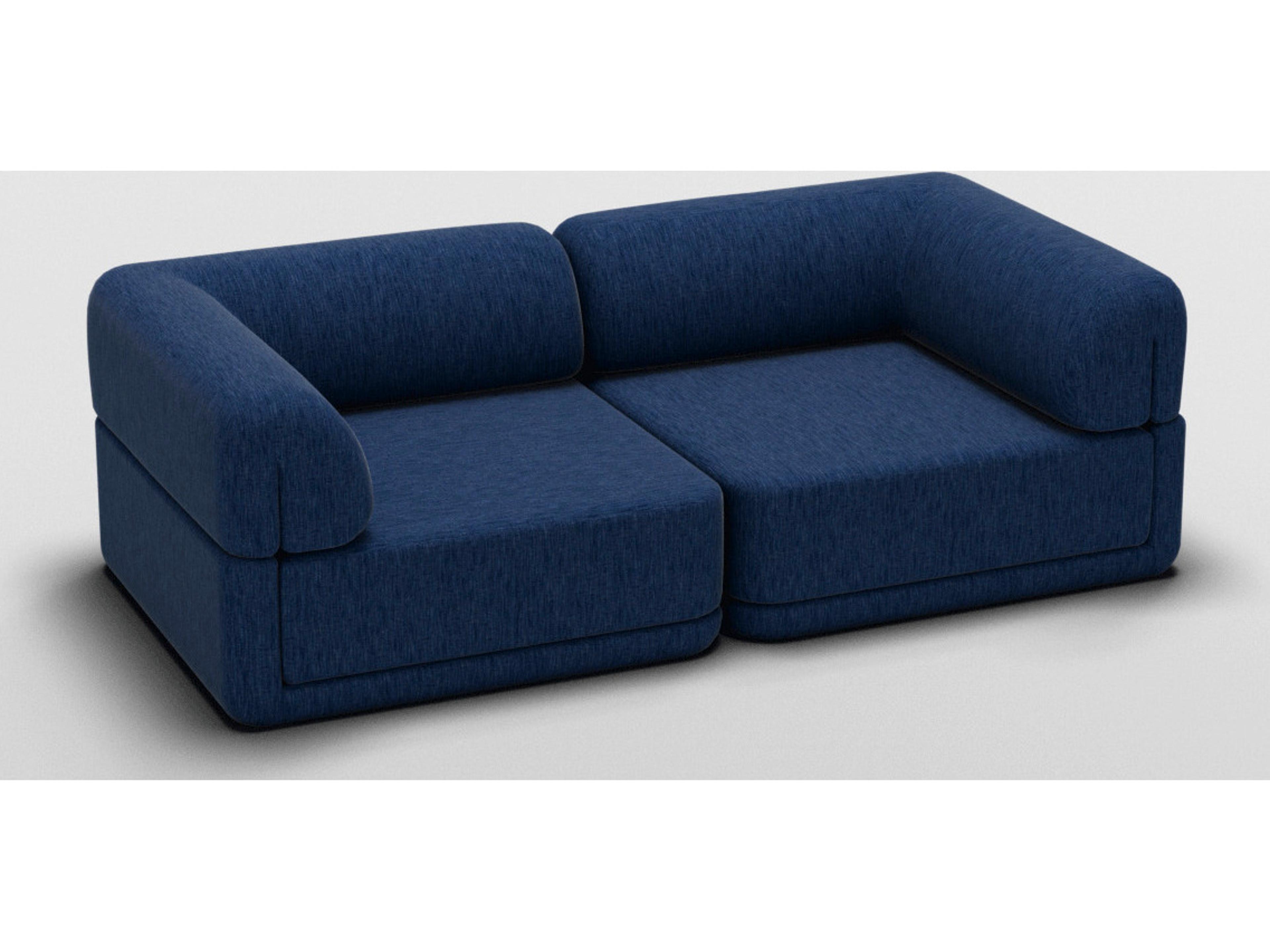 Bend Goods Cube Blue Upholstered Sectional Sofa