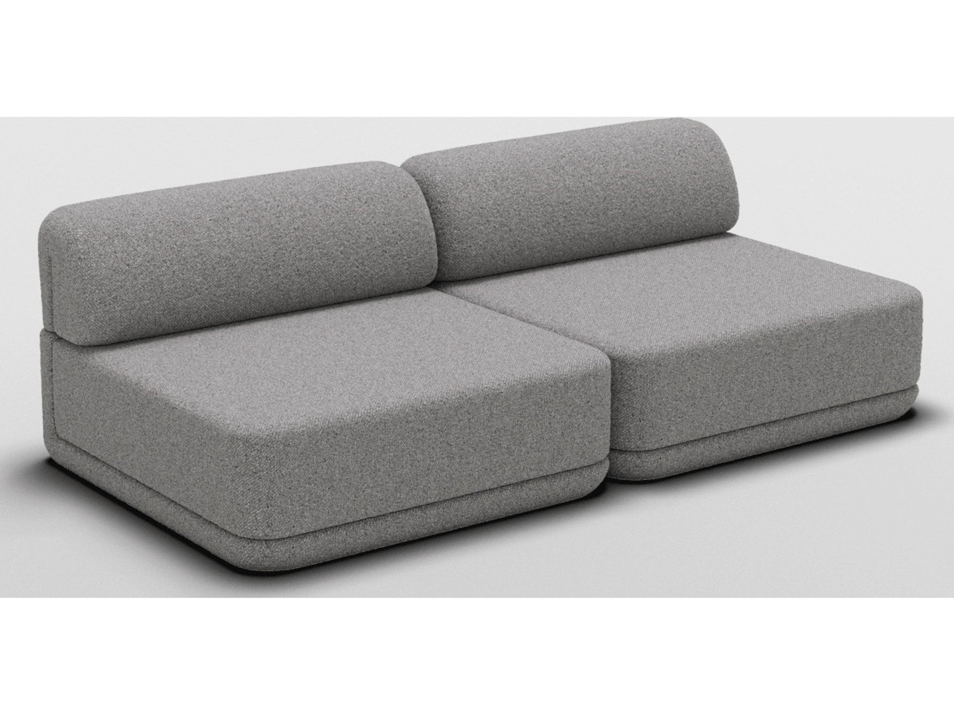 Cube Gray Upholstered Sectional Sofa
